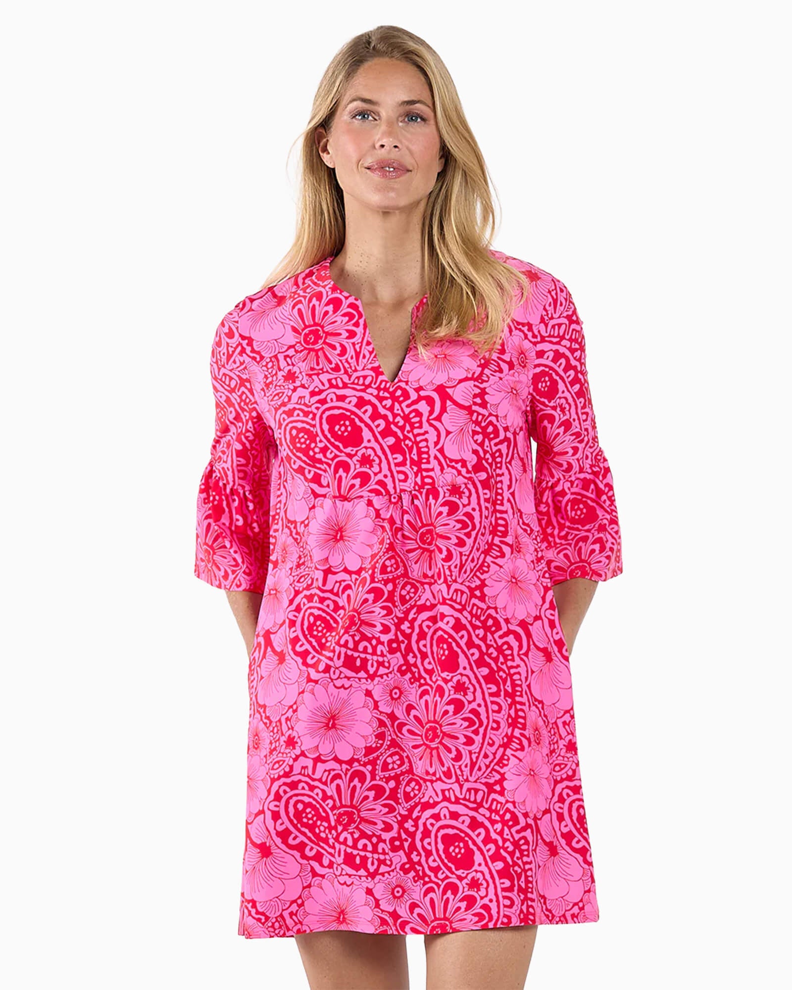 Kerry Dress Painted Paisley Red