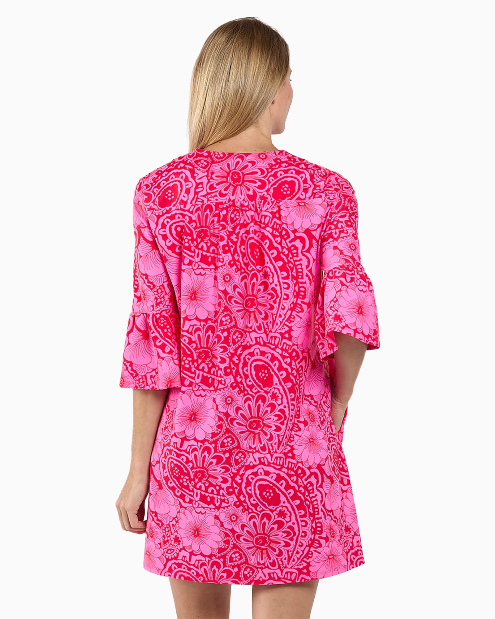 Kerry Dress Painted Paisley Red - Purple Poppy