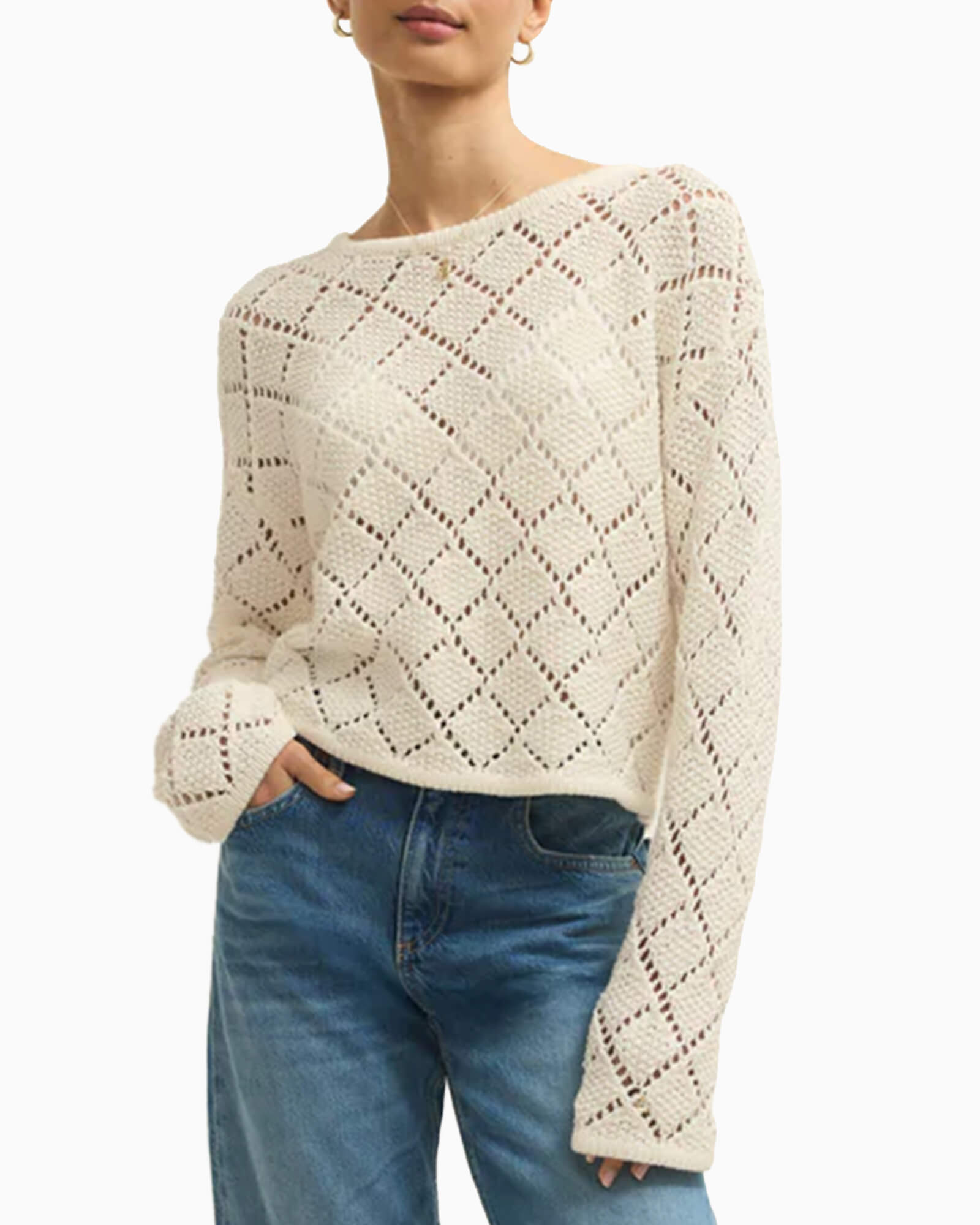 Hullen Diamond Crochet Sweater