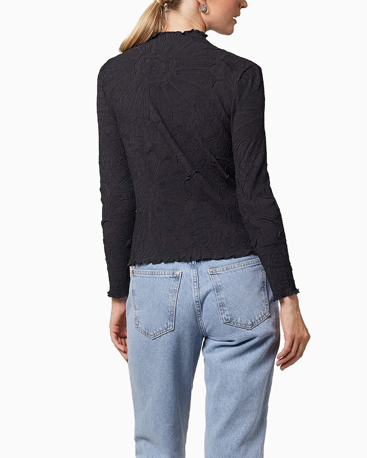 Kylie Lettuce Edge Floral Jacquard Top