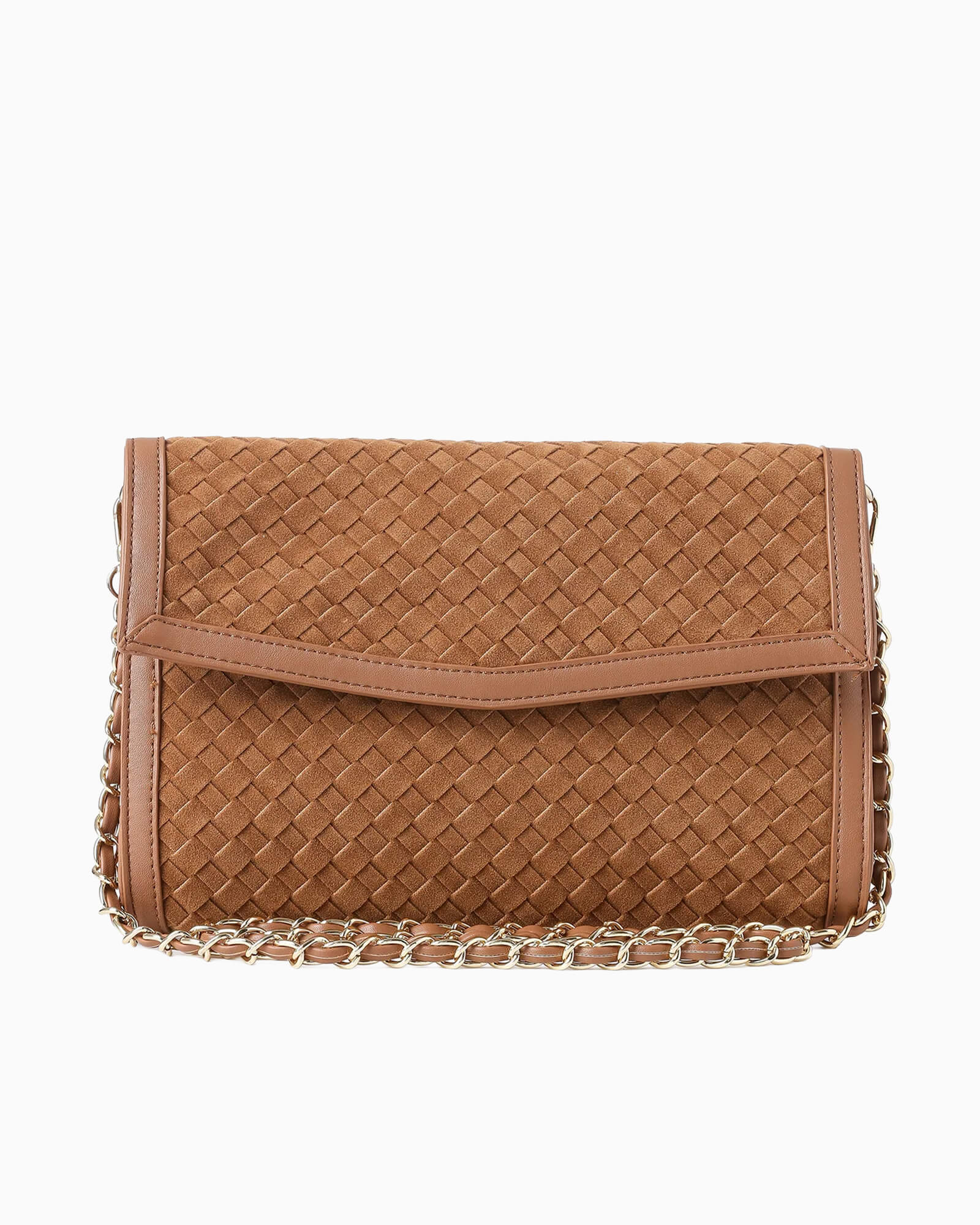 Beth Saddle Woven Clutch