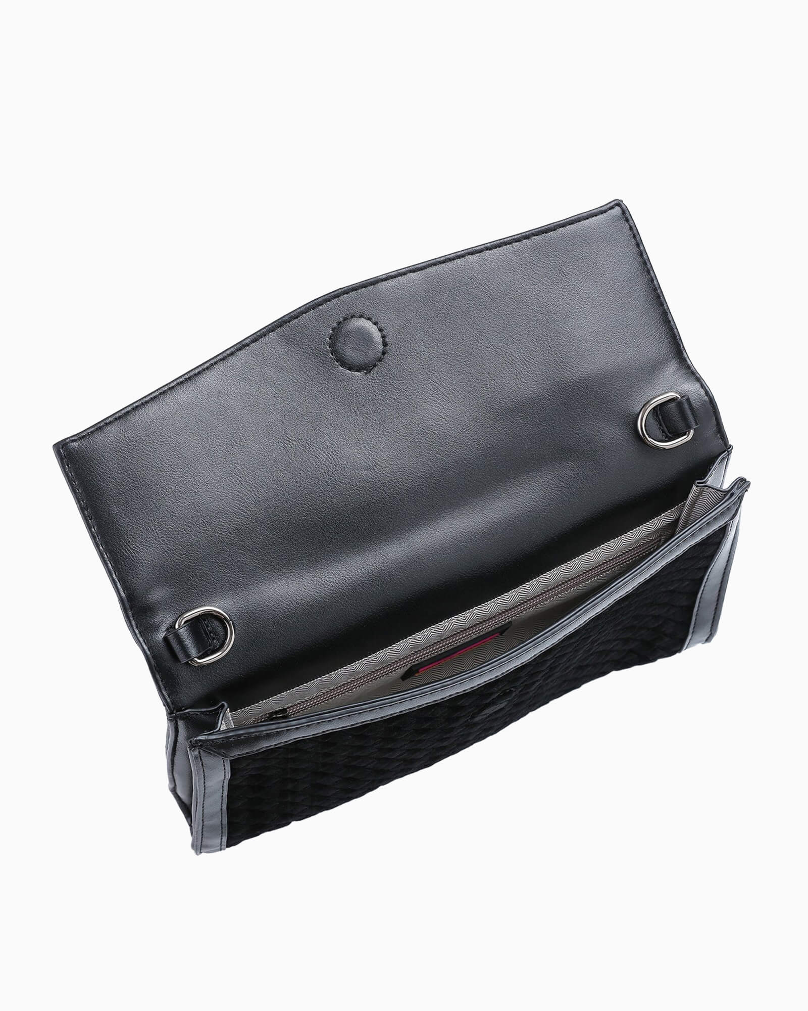 Beth Black Woven Clutch