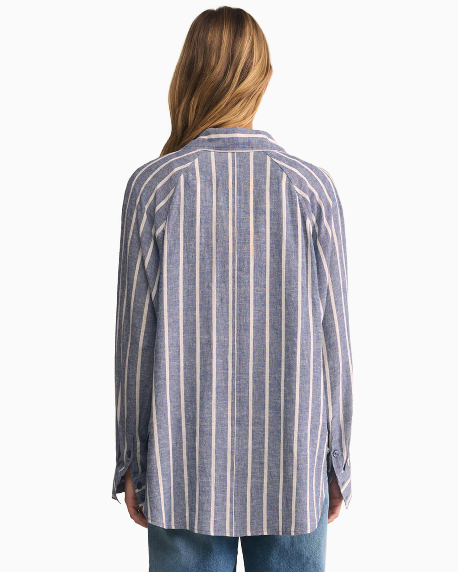 Perfect Linen Striped Top True Navy
