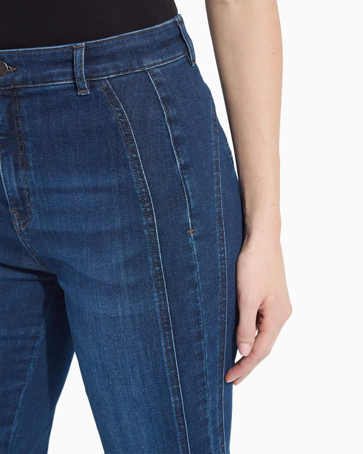 Liora Zip Front Denim Trouser