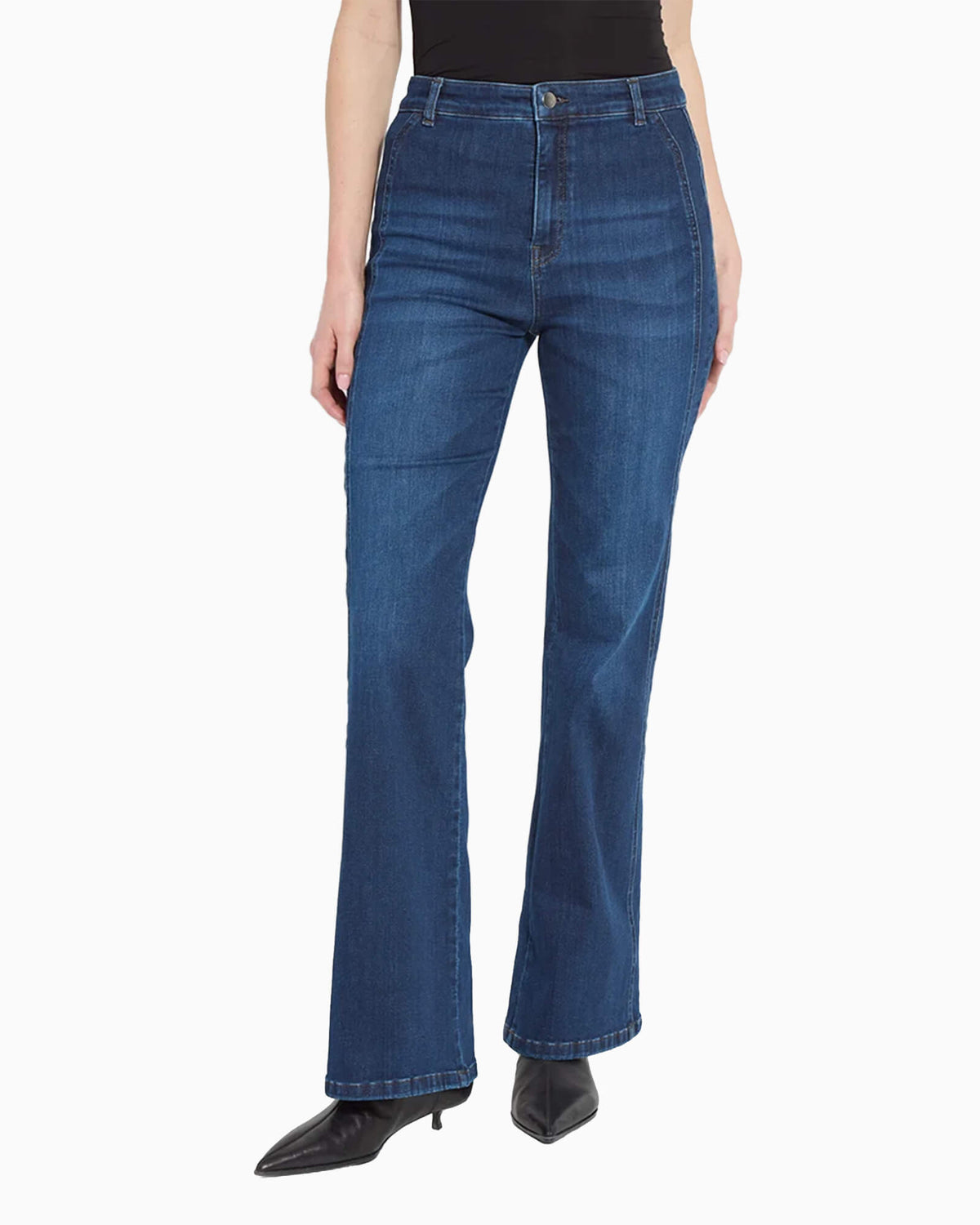 Liora Zip Front Denim Trouser