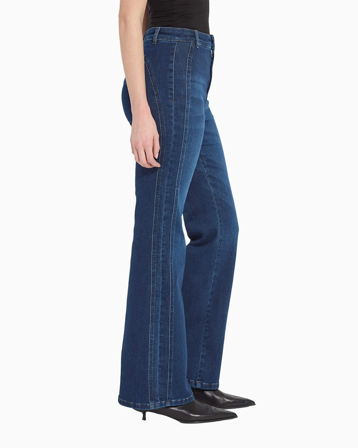 Liora Zip Front Denim Trouser