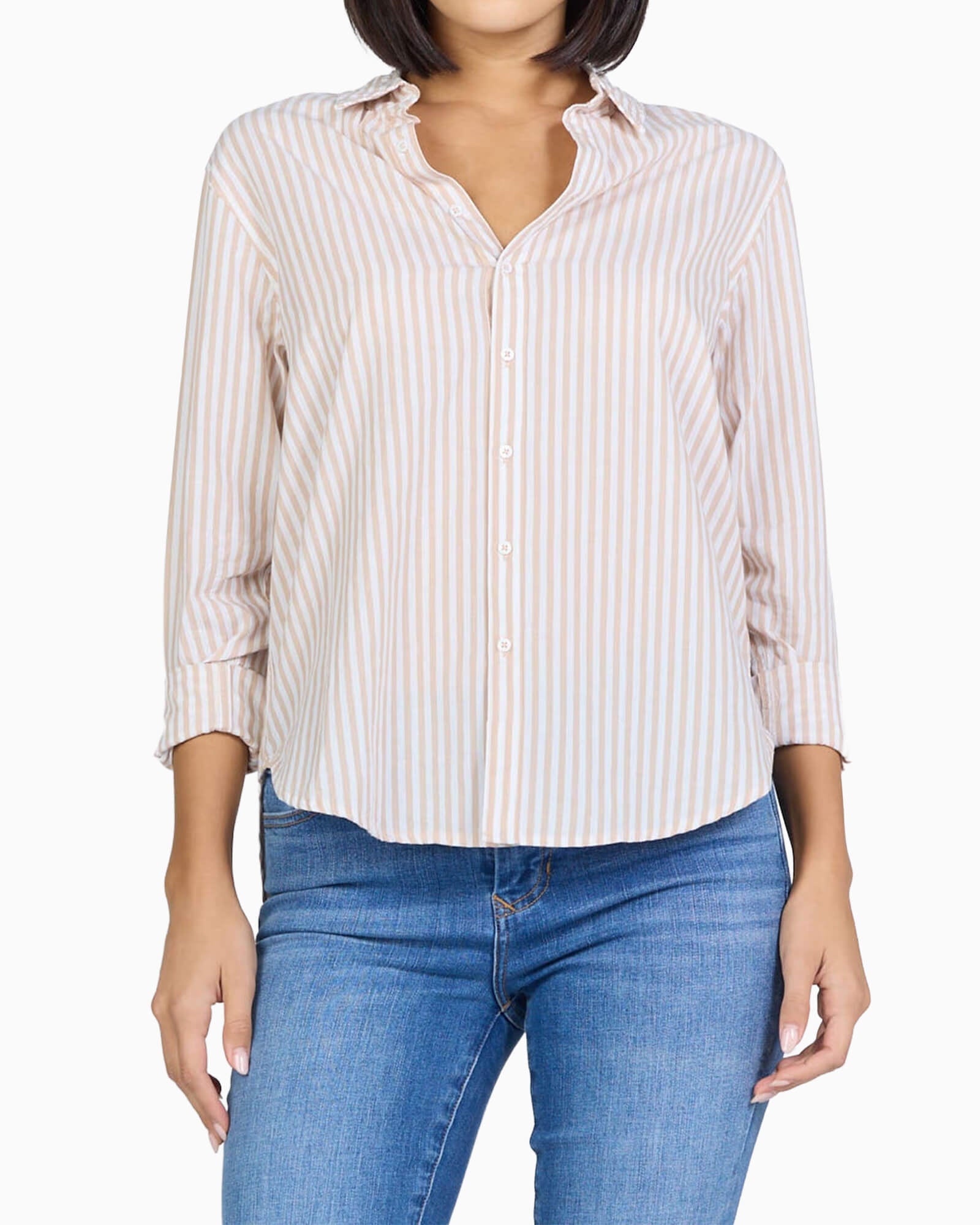 Lolita Shirt Taupe Stripe