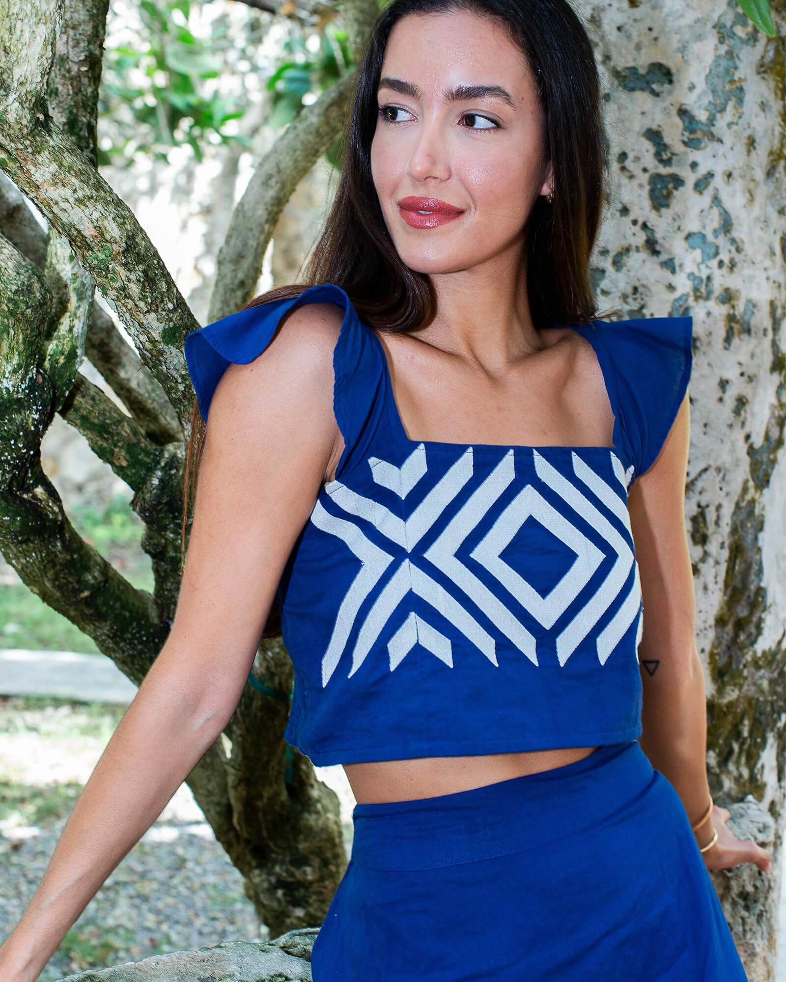 Lorena Top Navy - Purple Poppy