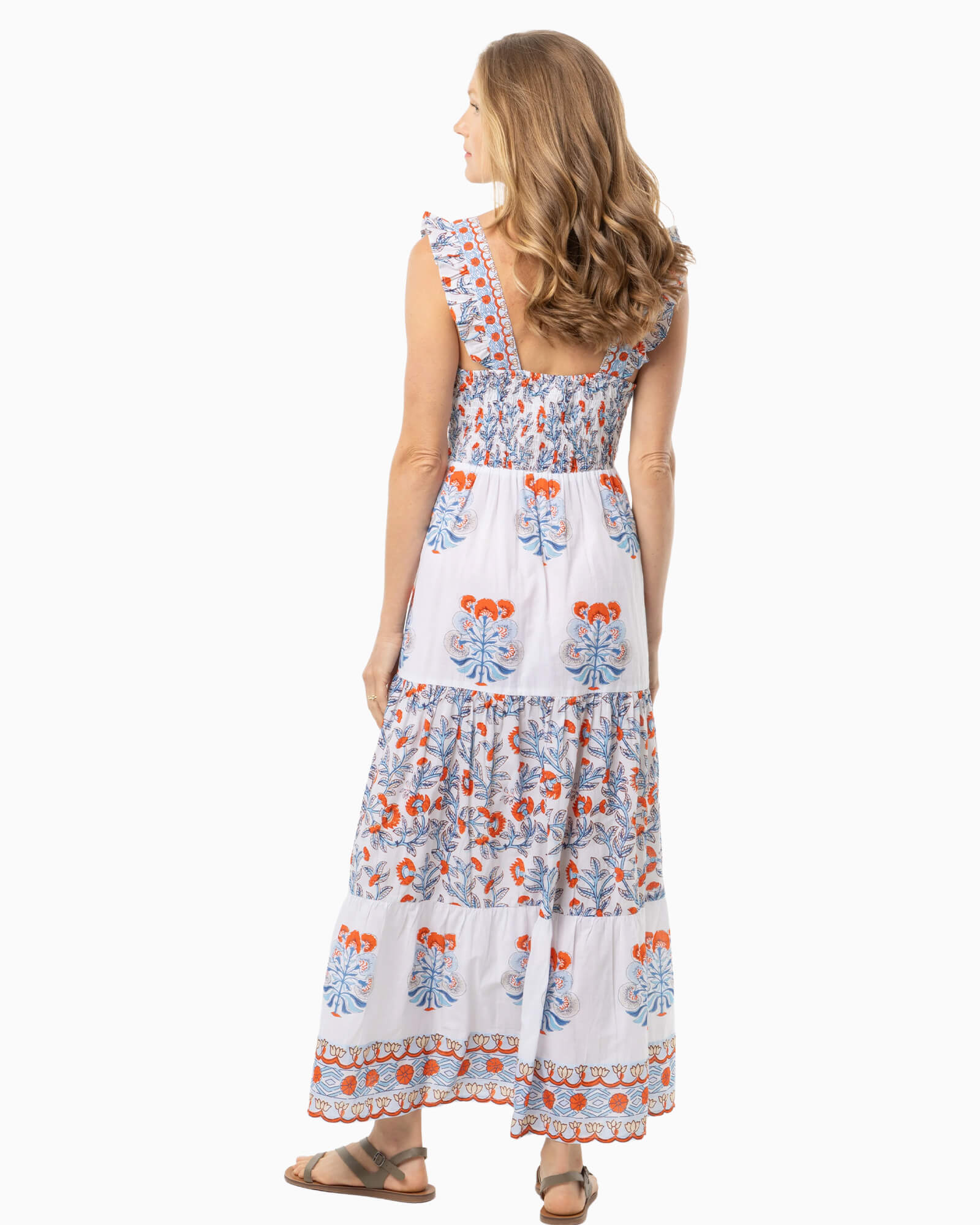 Magda Dress Blue/Orange