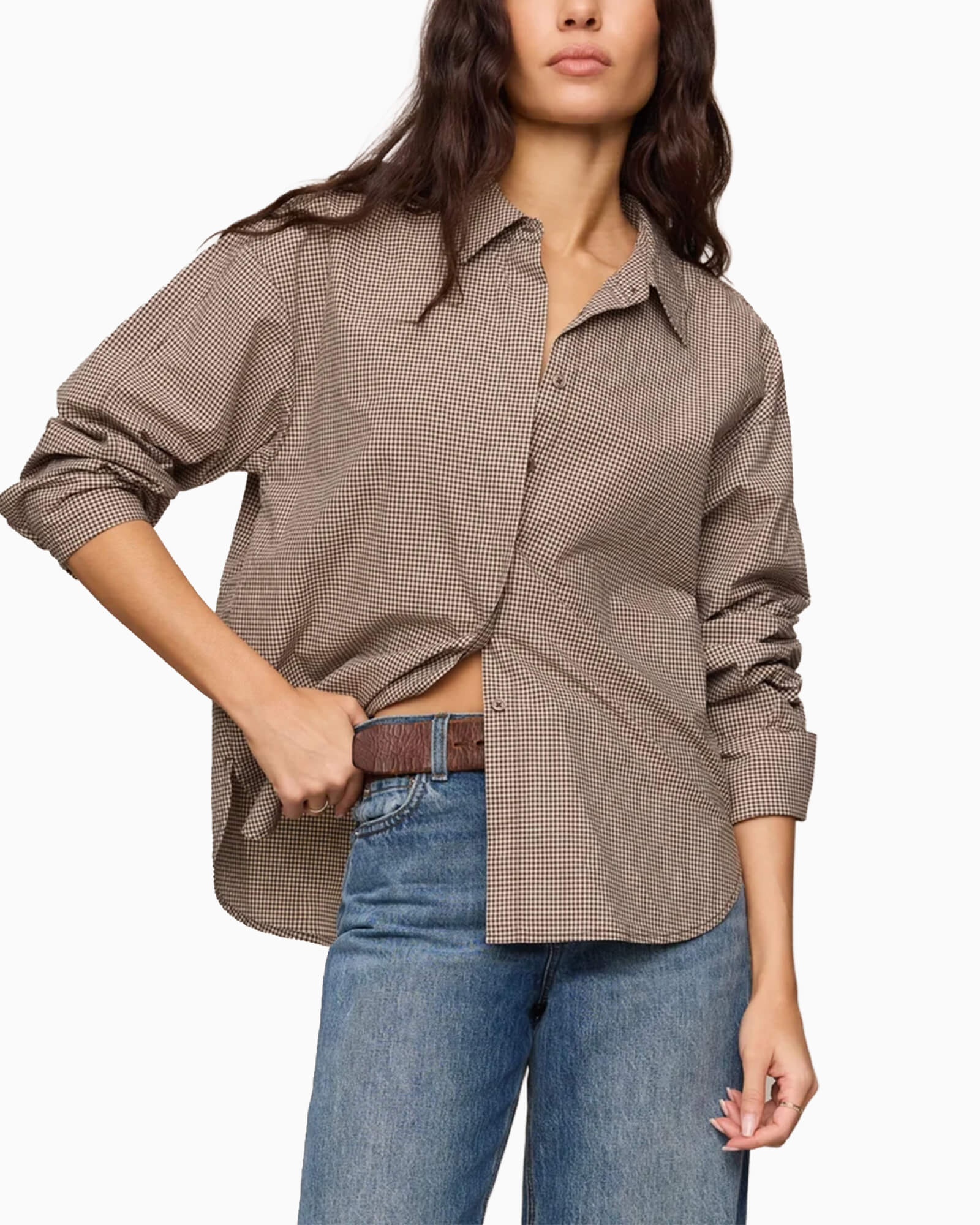 On Duty Gingham Button Up Shirt