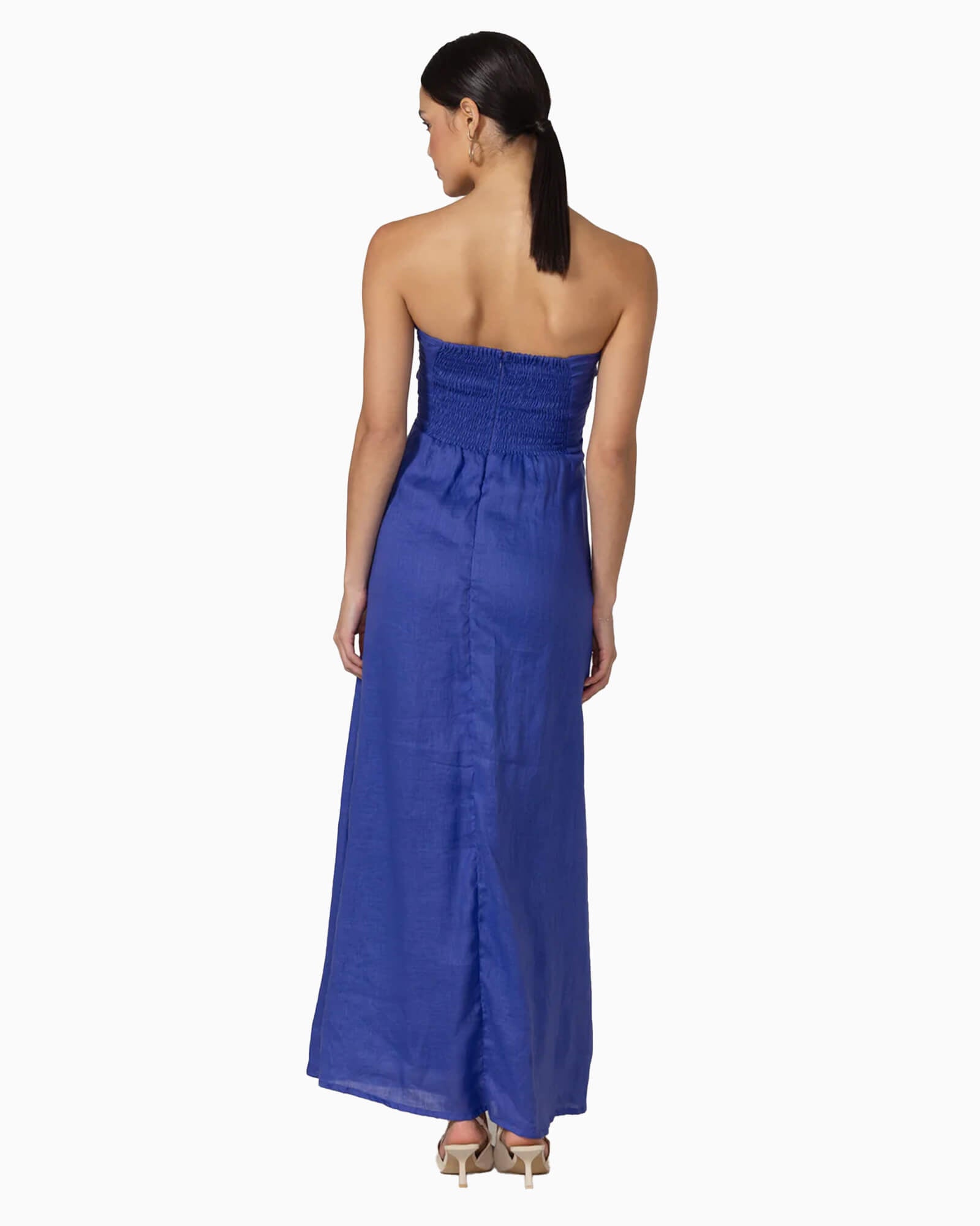Melody Linen Maxi Dress Nordic Blu