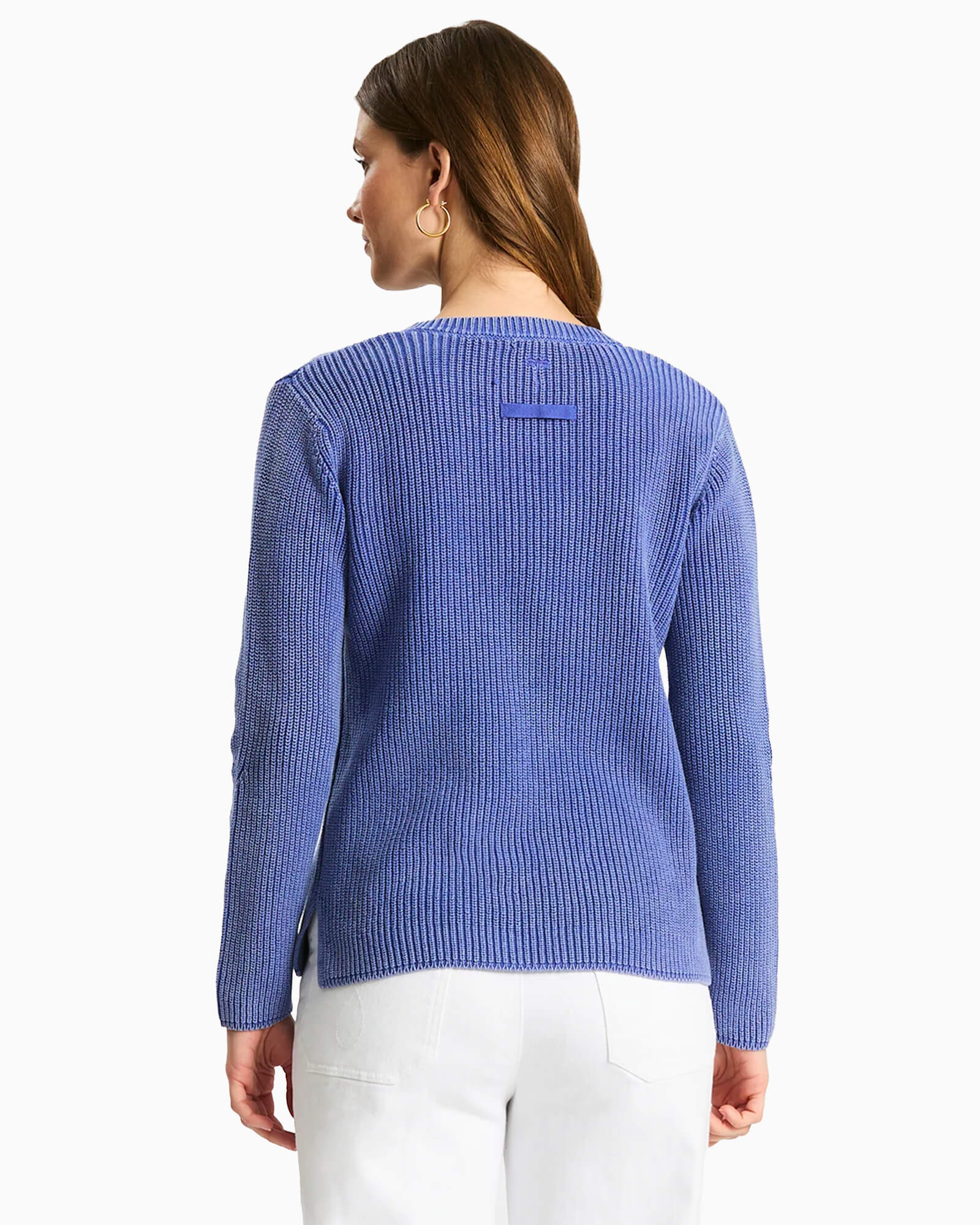 Mineral Wash V Neck Sweater Blue