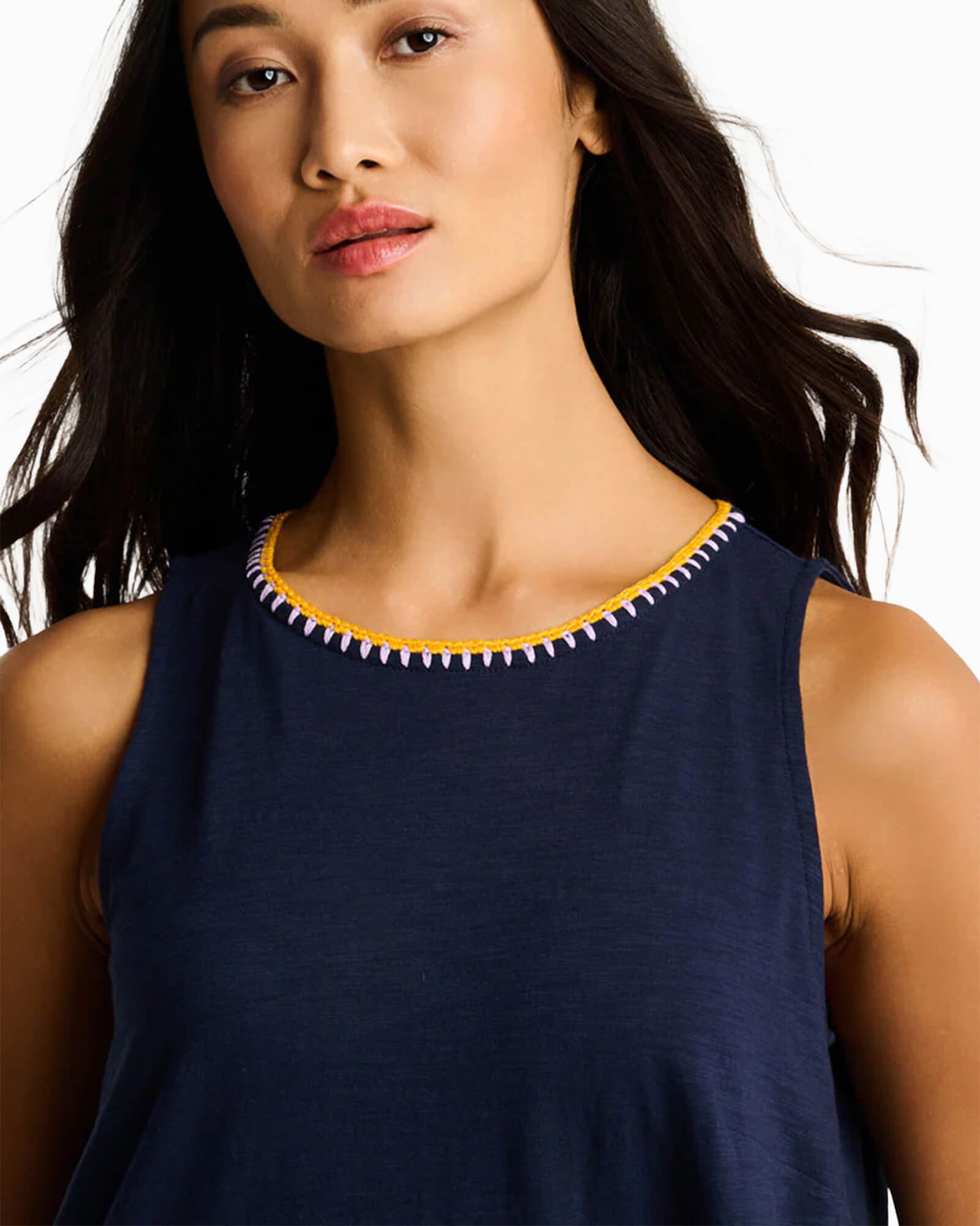 Summer Swing Dress Navy - Purple Poppy