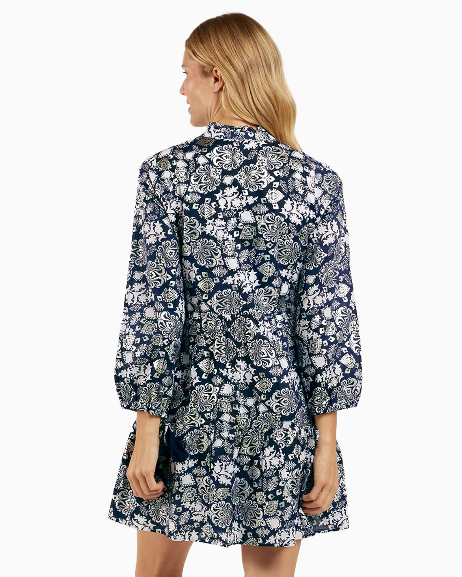 Monaco Dress Boho Sterling Navy