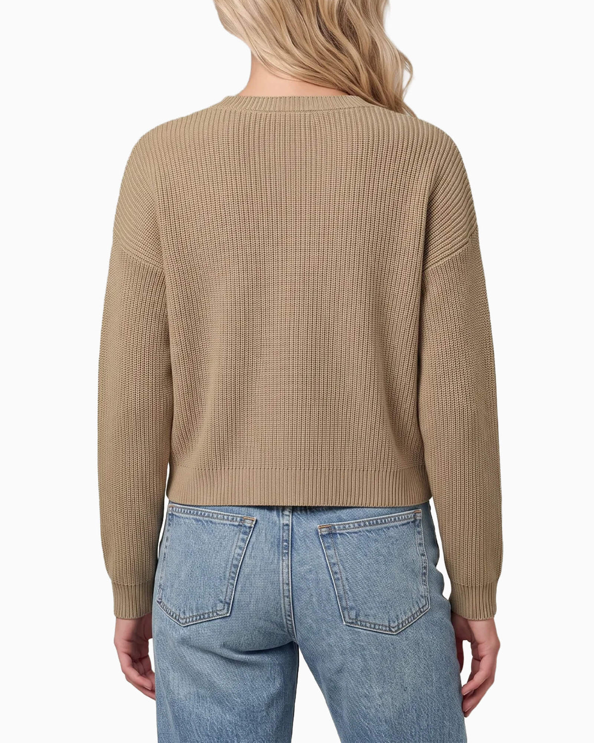 Daphne Cropped Cotton Pullover Mushroom