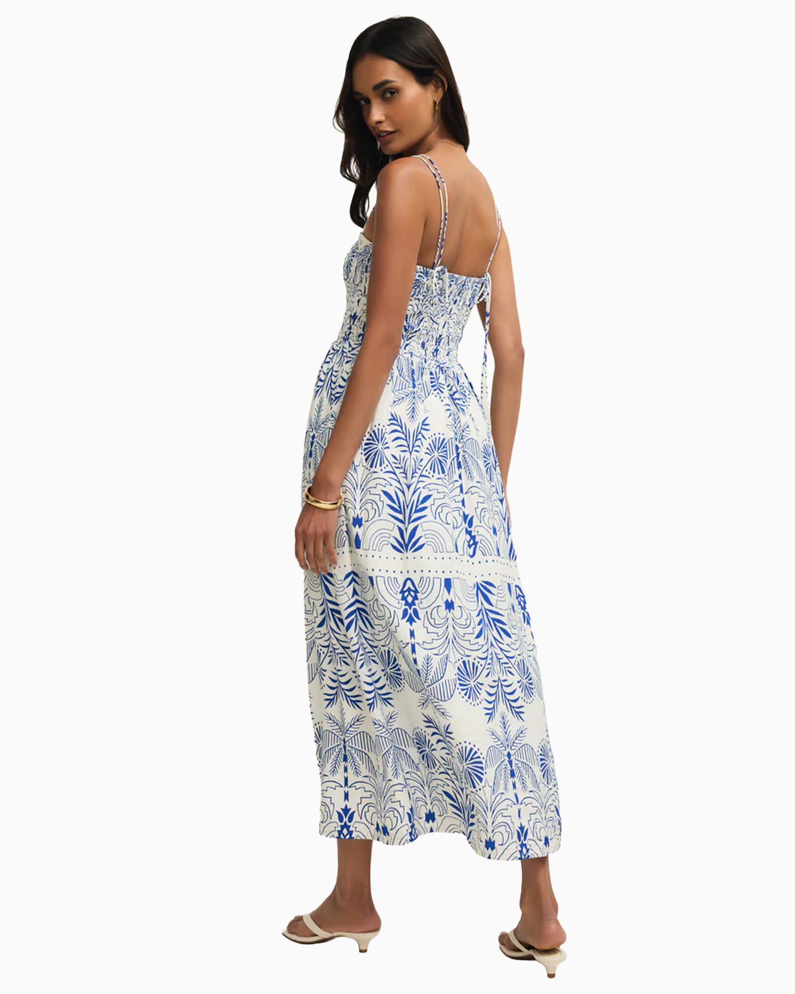 Nadine Airy Palm Maxi Dress - Purple Poppy