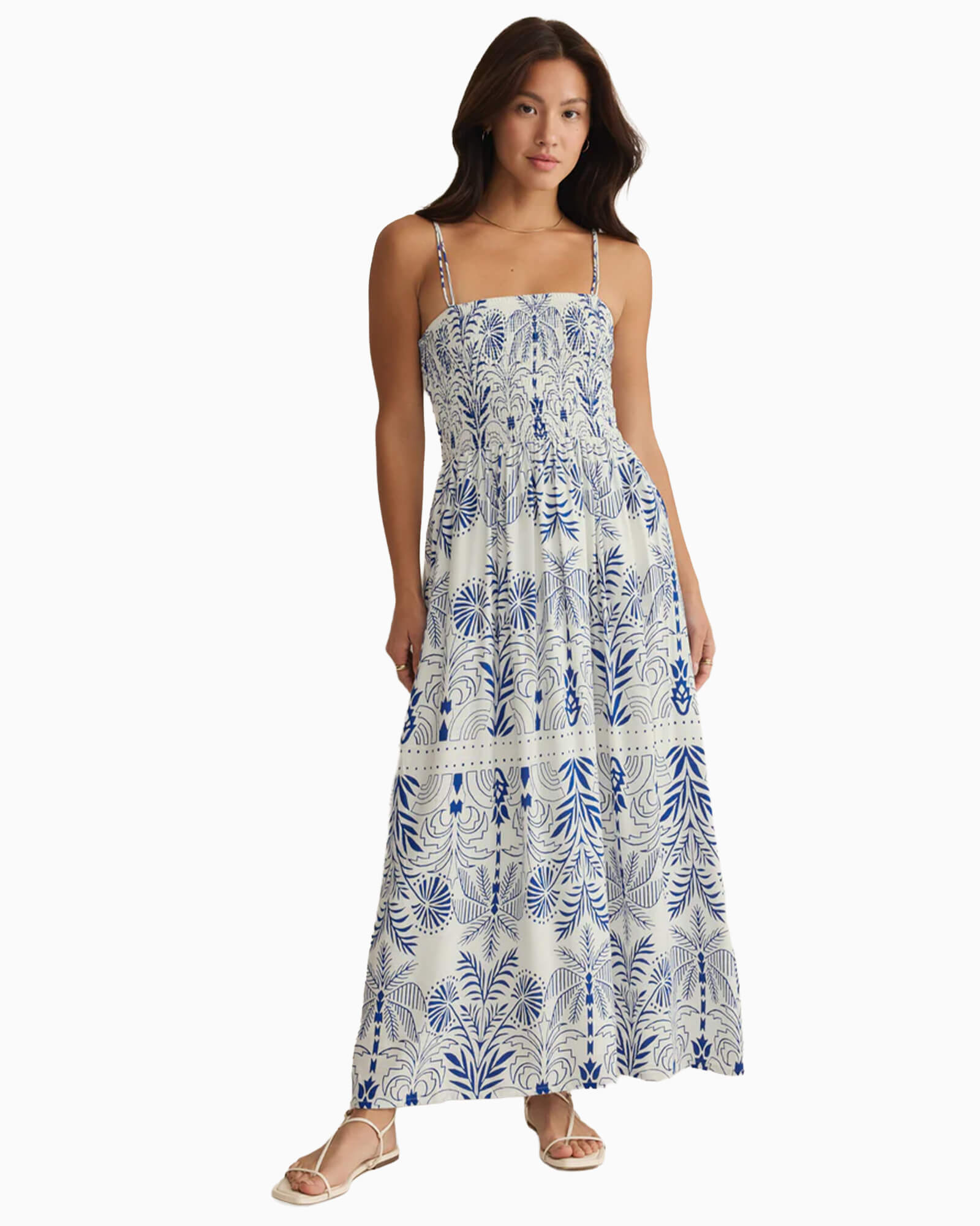 Nadine Airy Palm Maxi Dress