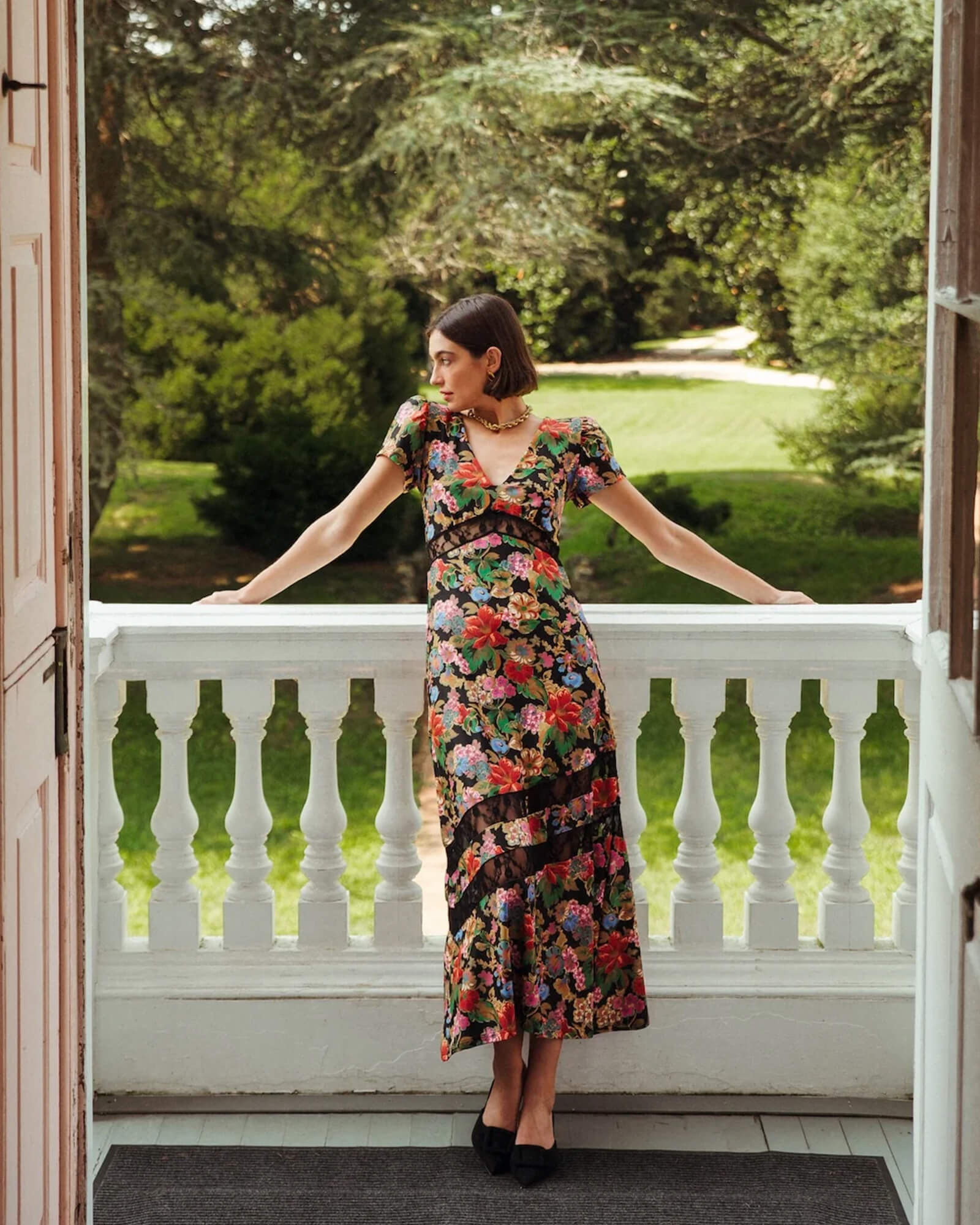 The Octavia Dress Midnight Petals