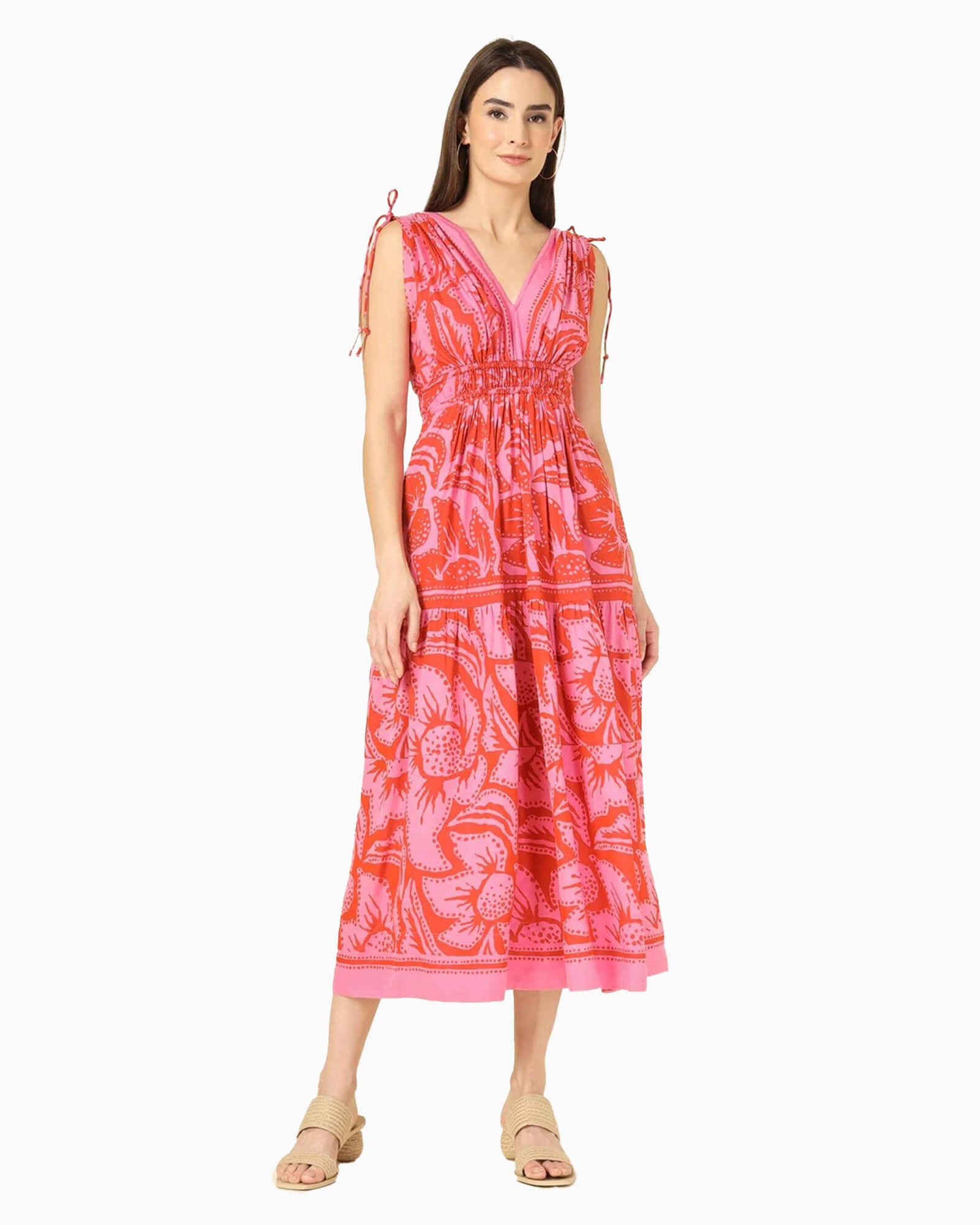 Omika Rosalita Midi Dress Cierra Grapefruit - Purple Poppy
