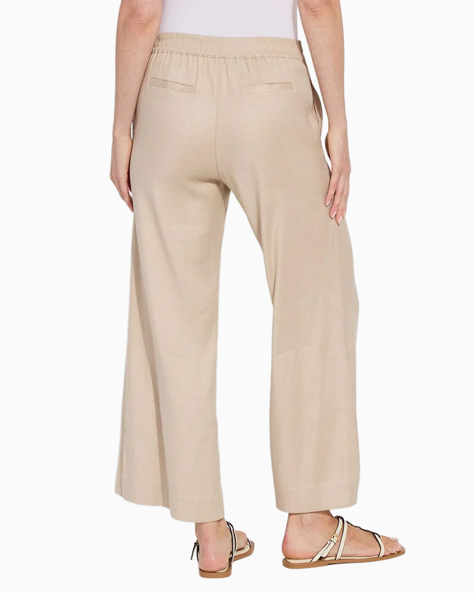 Nixie Drawstring Linen Wide Leg Pant