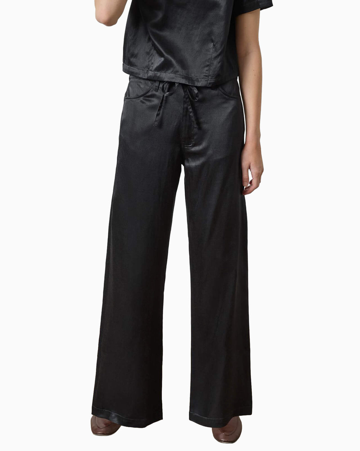 Slub Woven Pant Black