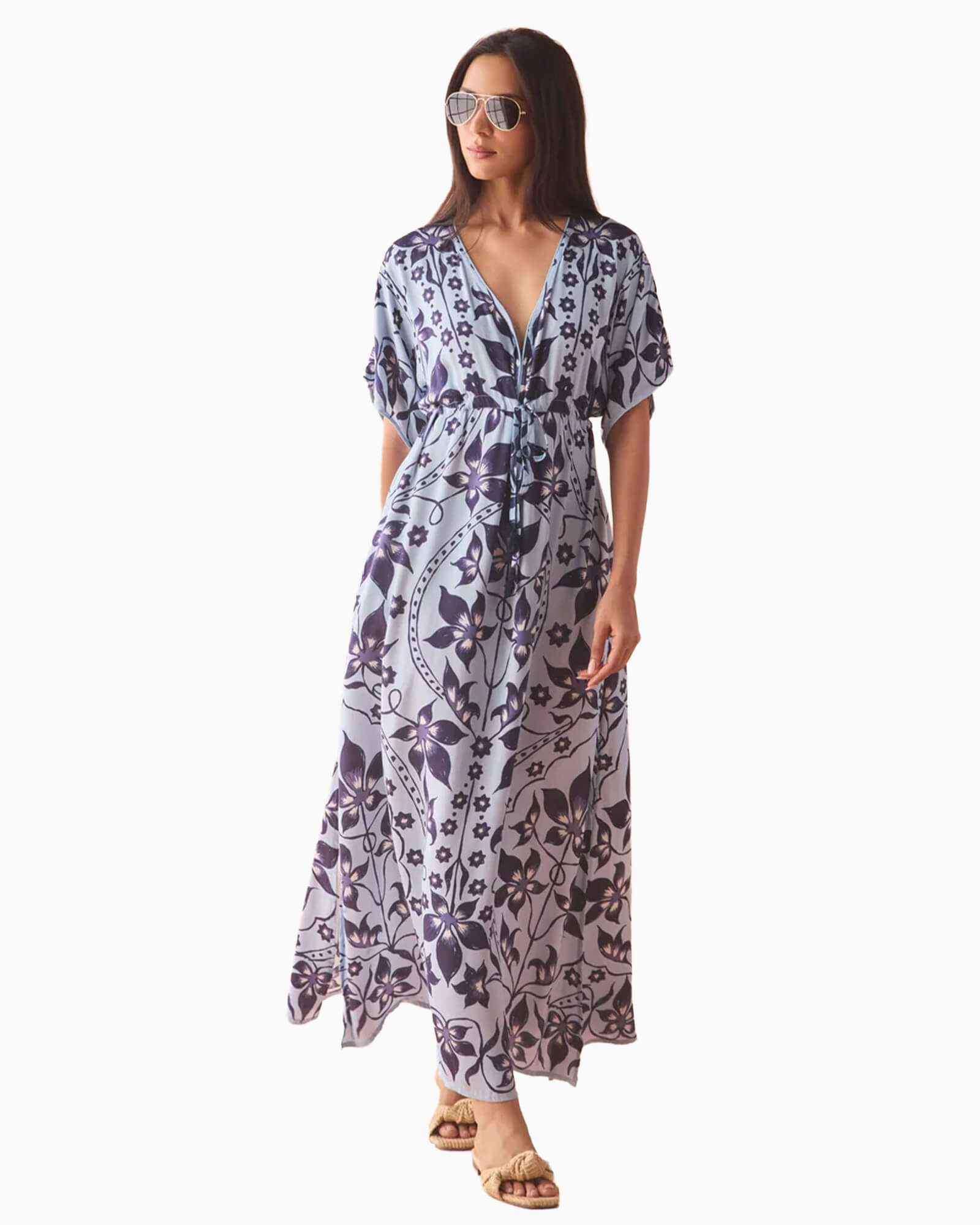 Pia Caftan Ceci Lagoon - Purple Poppy