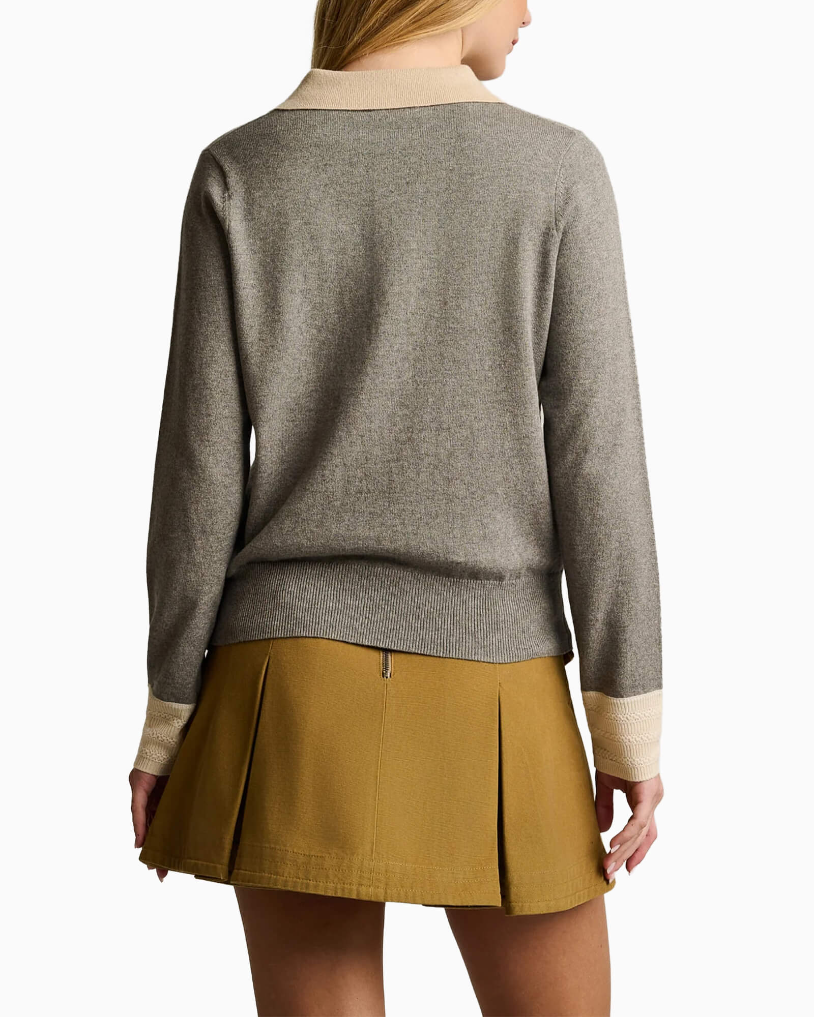 Pop Posh Cotton Cashmere Polo Grey Shadow