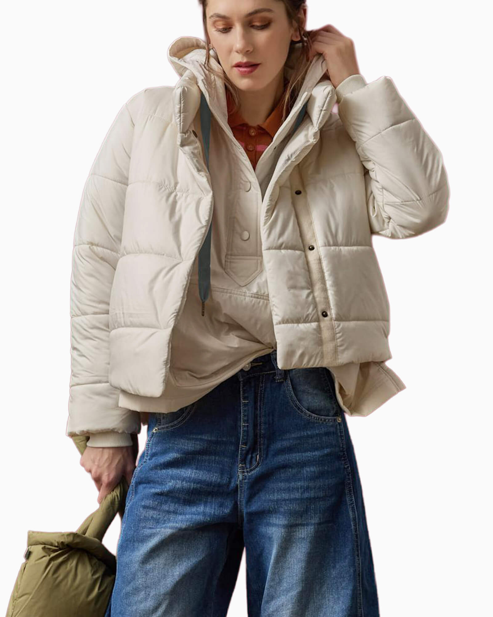 Knit Cuff Jacket Talc