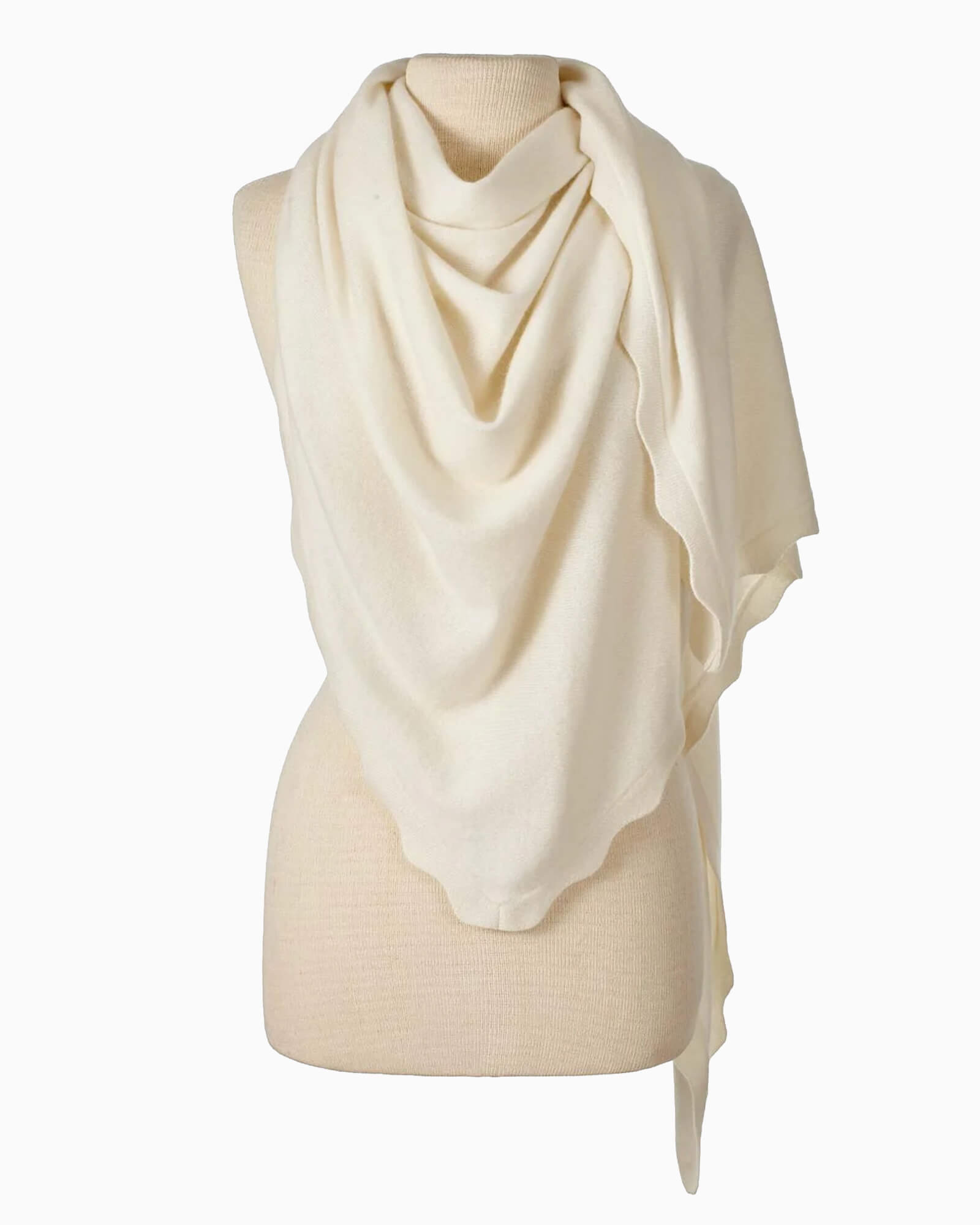 Ruffle Triangle Wrap Ivory