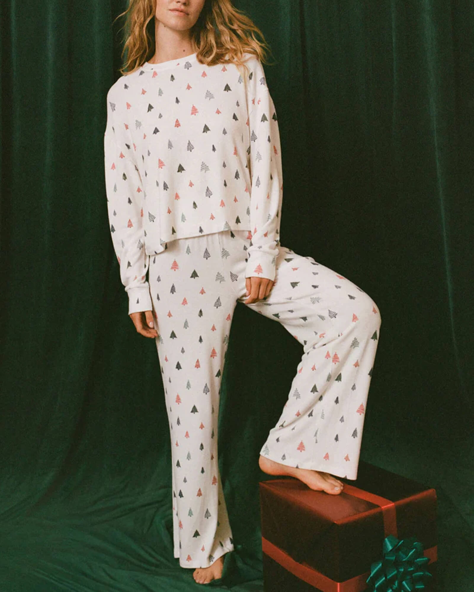 Alpine Tree Brushed Knit Top