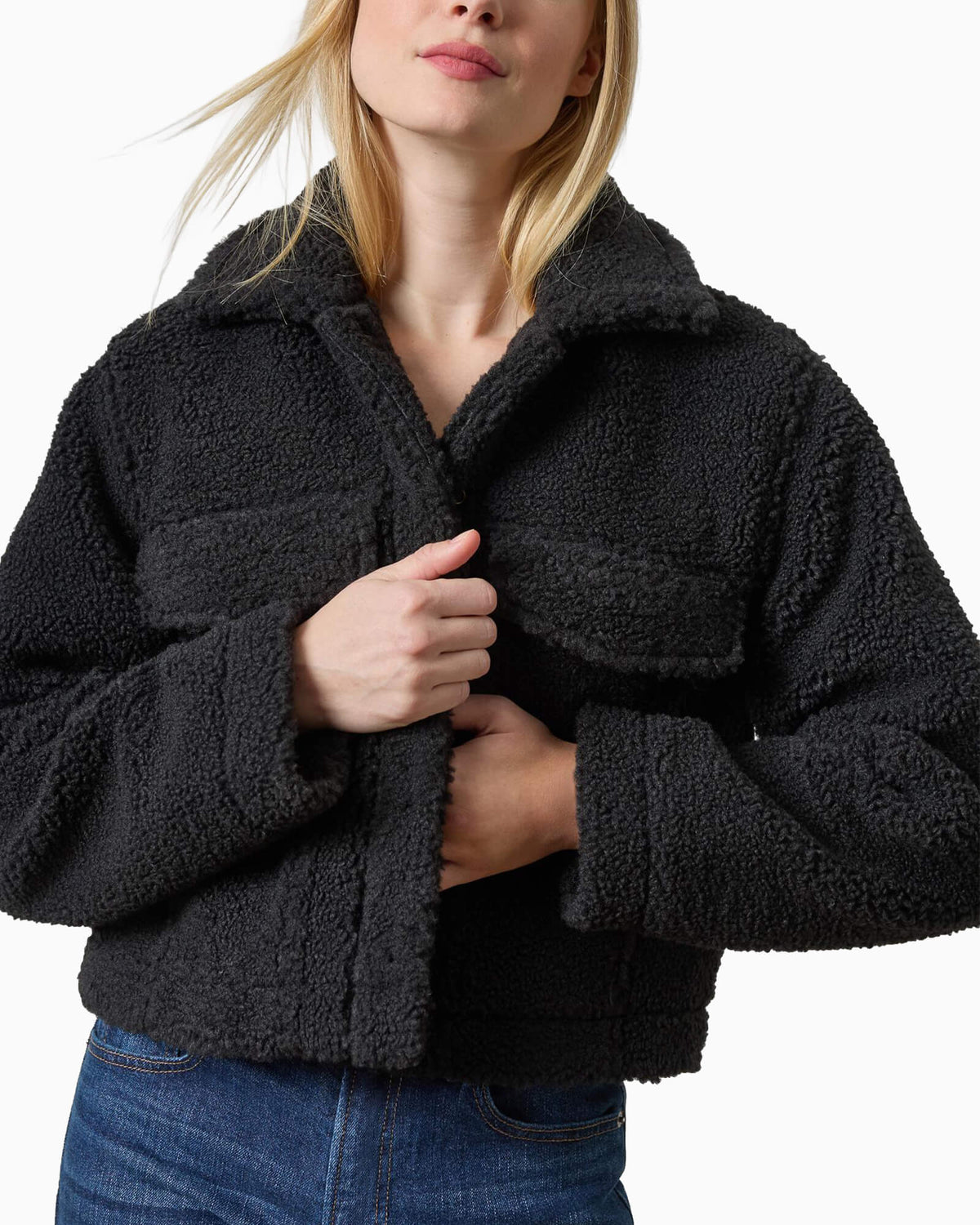 Sherpa Collared Jacket Black