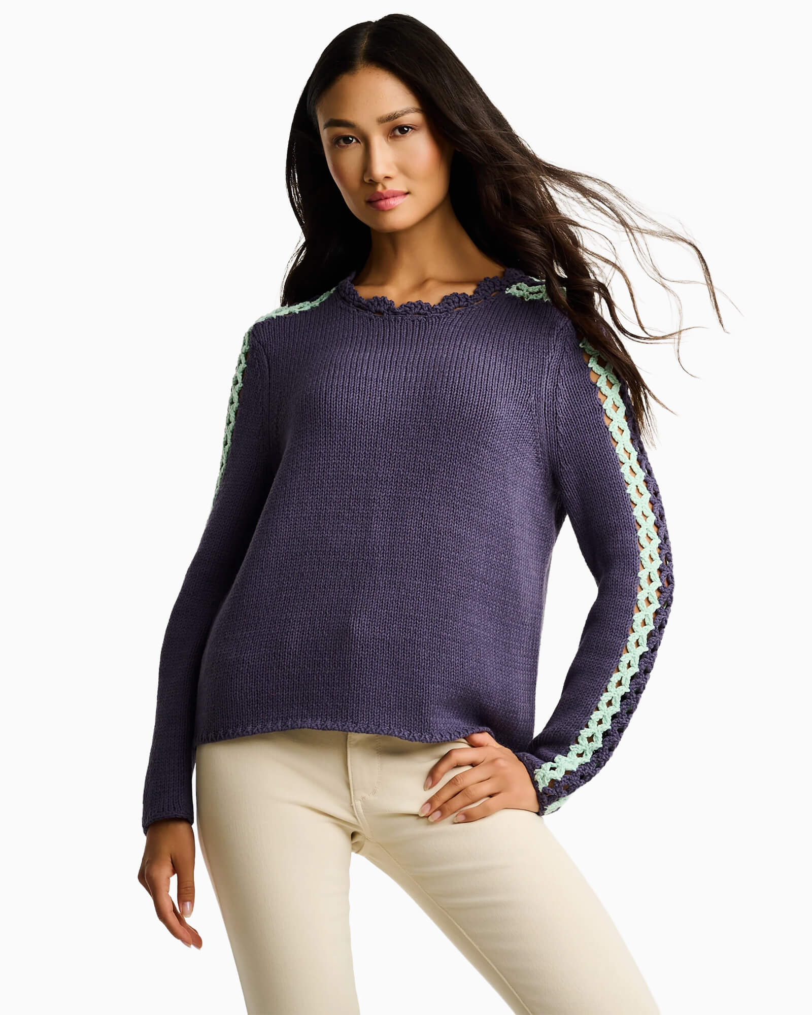 Shore Club Sweater - Purple Poppy