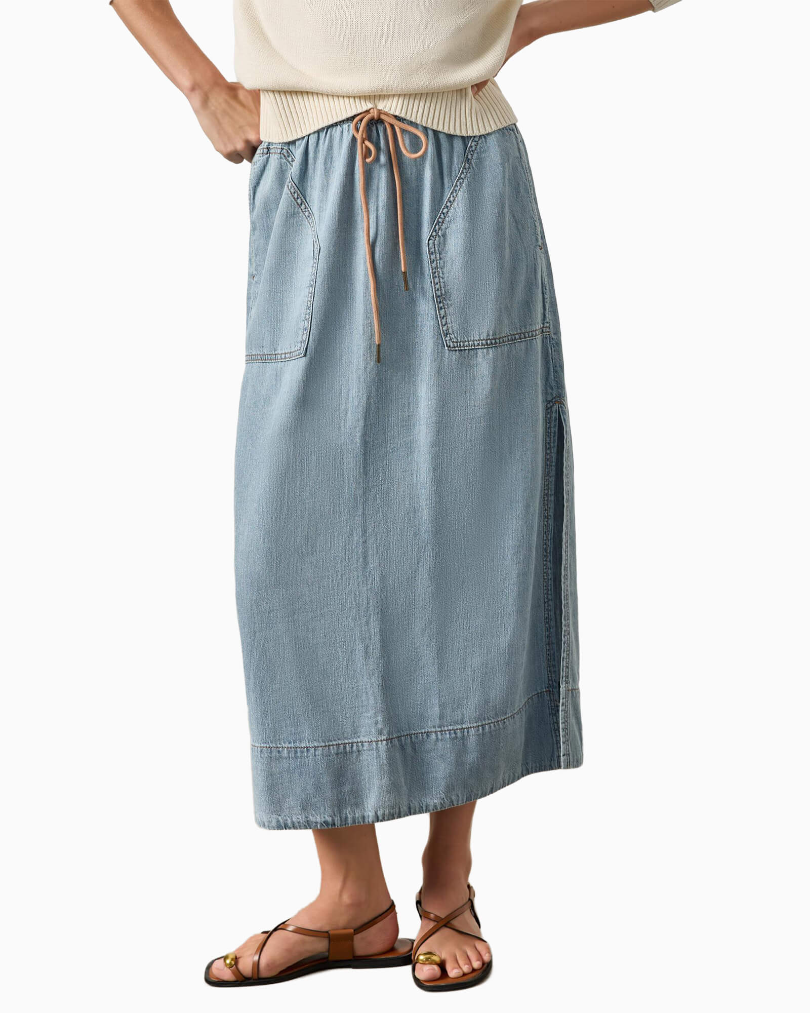Denim Drawcord Skirt