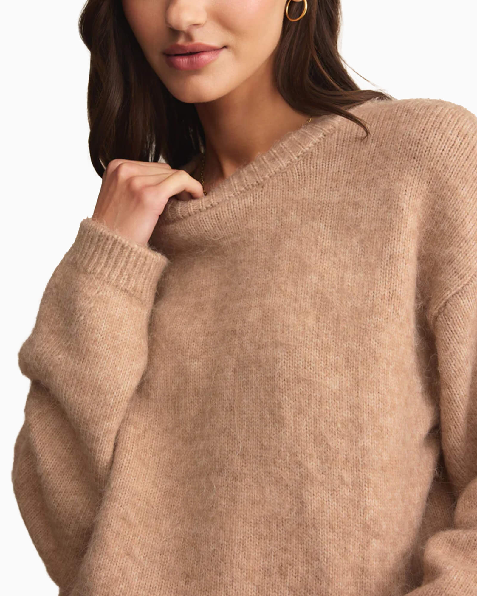 Snowed In Sweater Heathered Camel