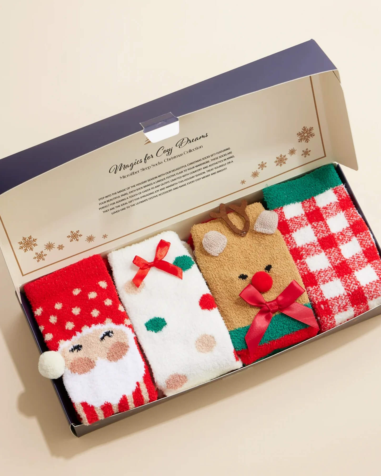 Christmas Fuzzy Socks (Pack of 4)