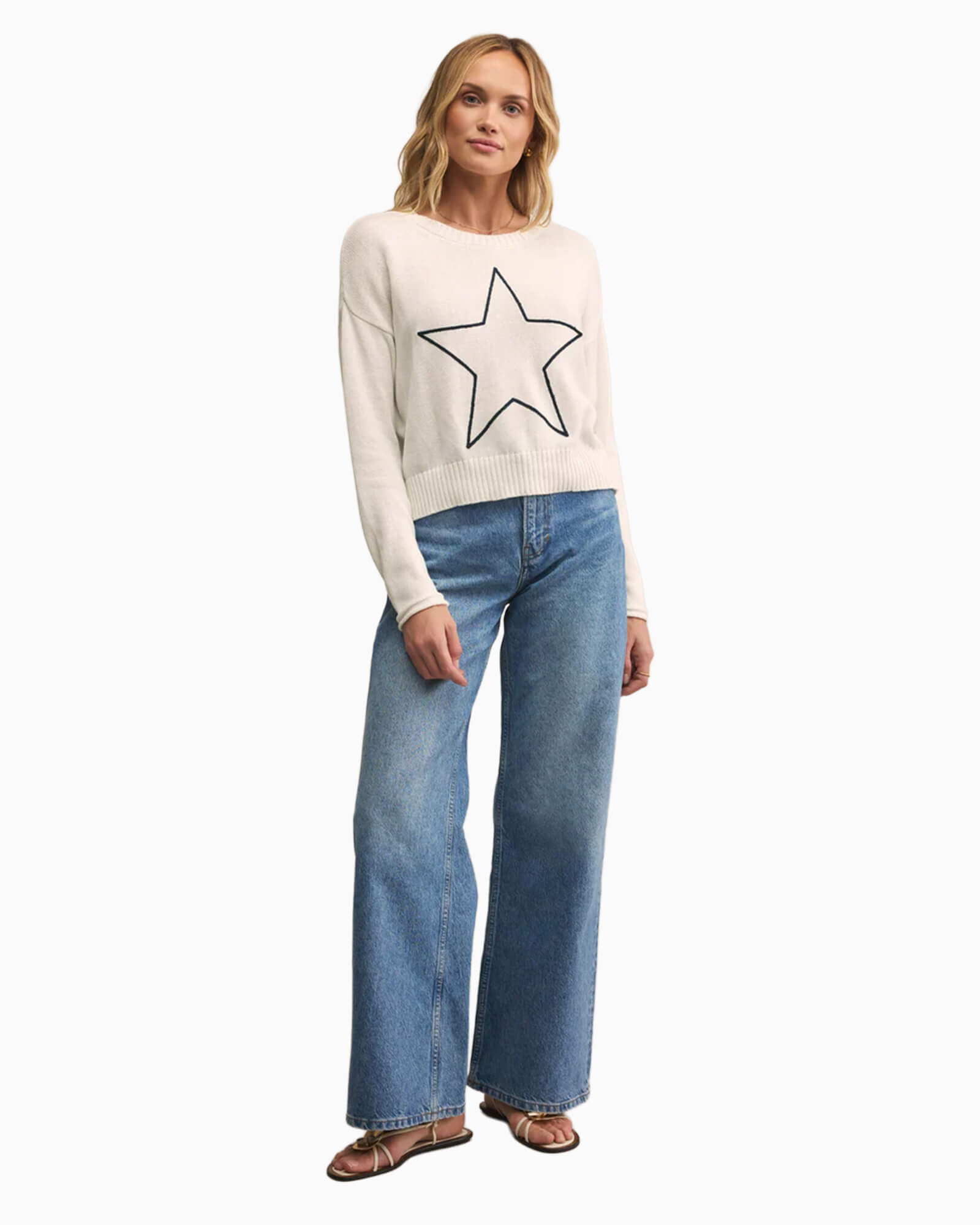 Sienna Lucky Star Embroidered Sweater