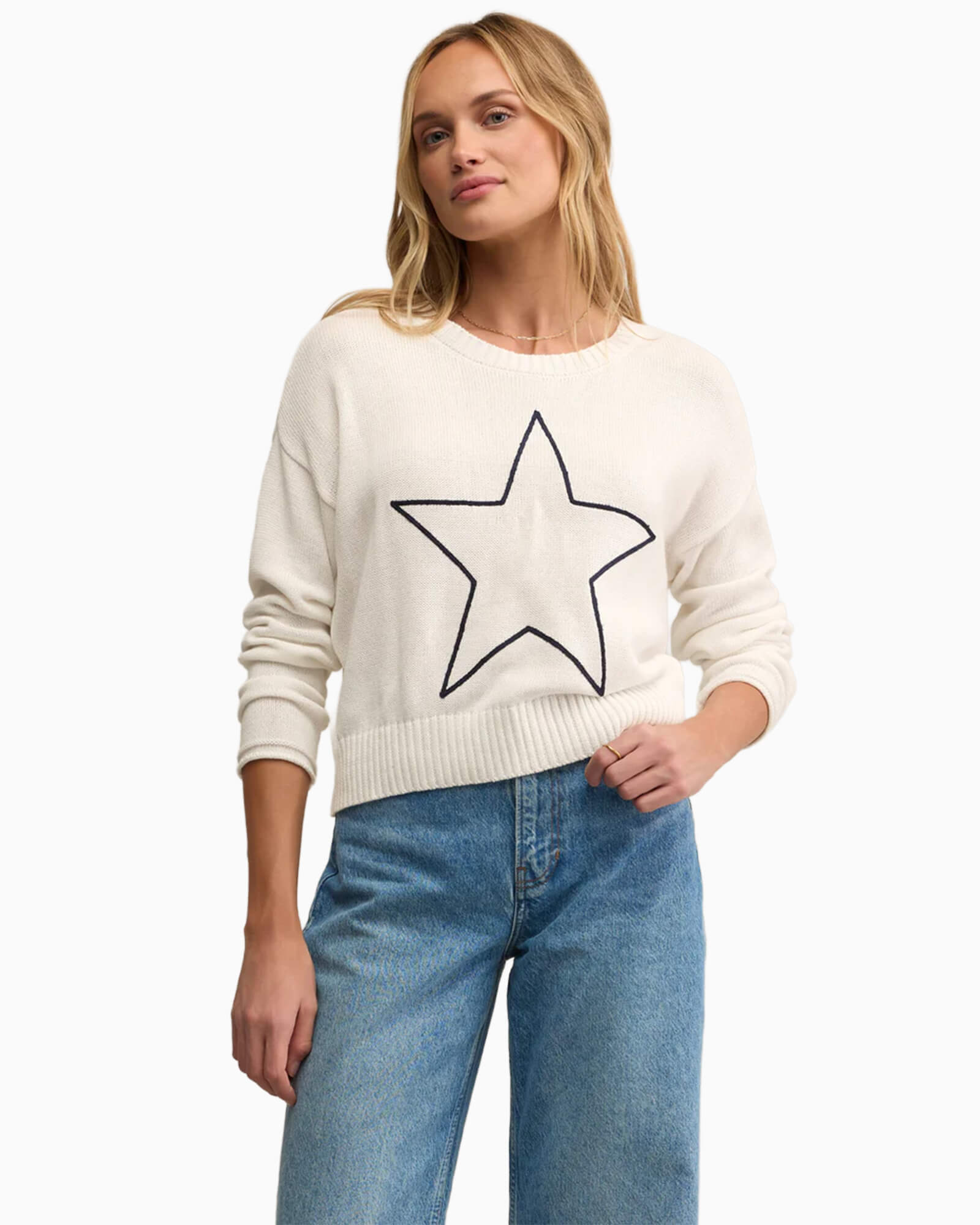 Sienna Lucky Star Embroidered Sweater