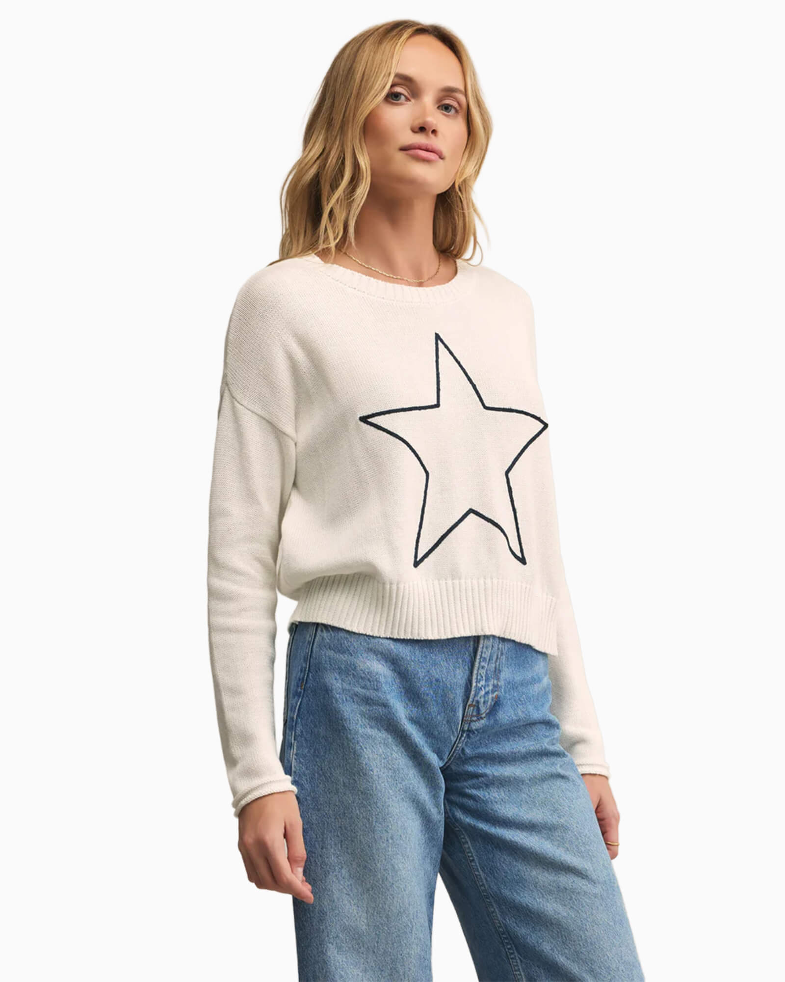 Sienna Lucky Star Embroidered Sweater