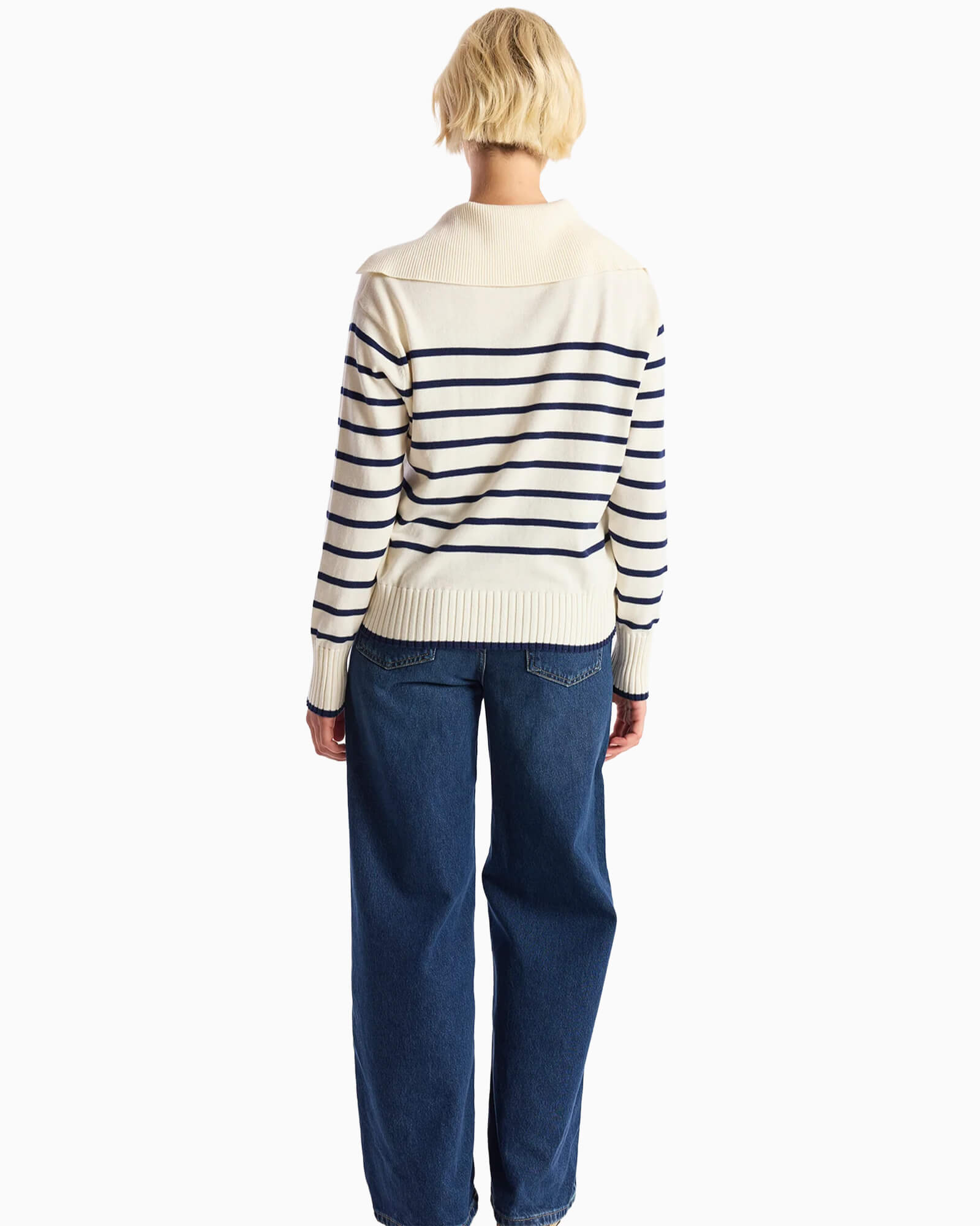 Stripe Lace Up Knit Jumper - Purple Poppy