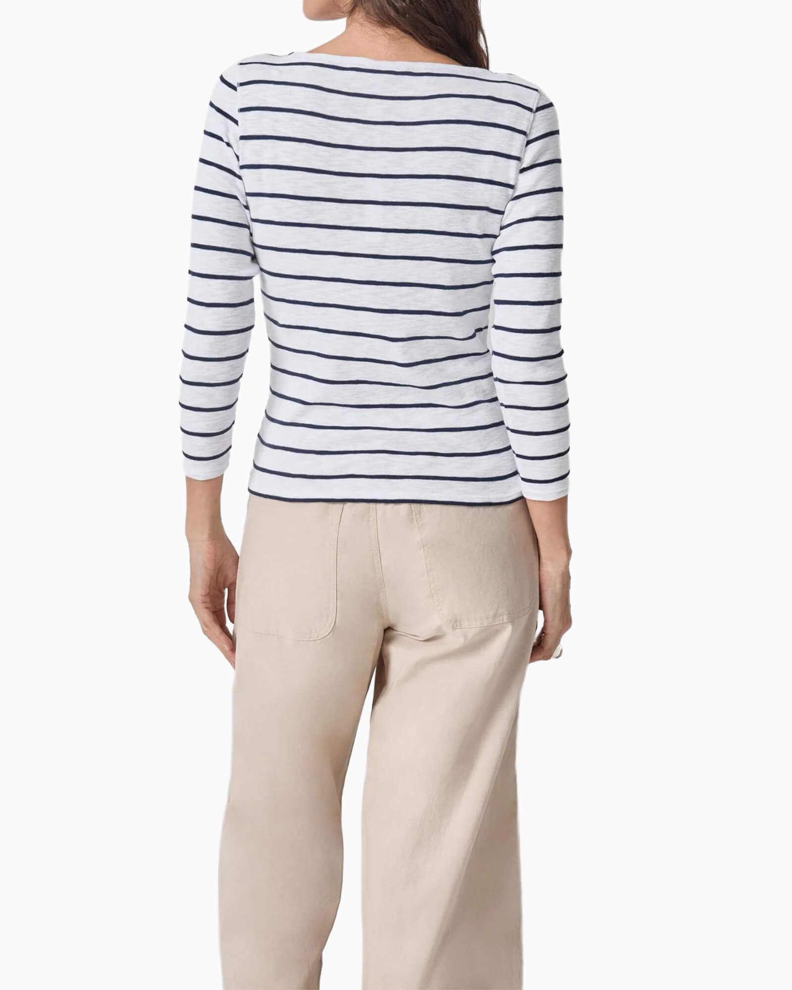 Striped Boatneck Tee Navy Stripe