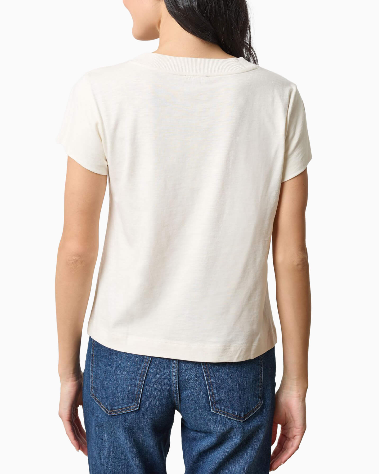 Relaxed Short Sleeve V-Neck Tee Talc