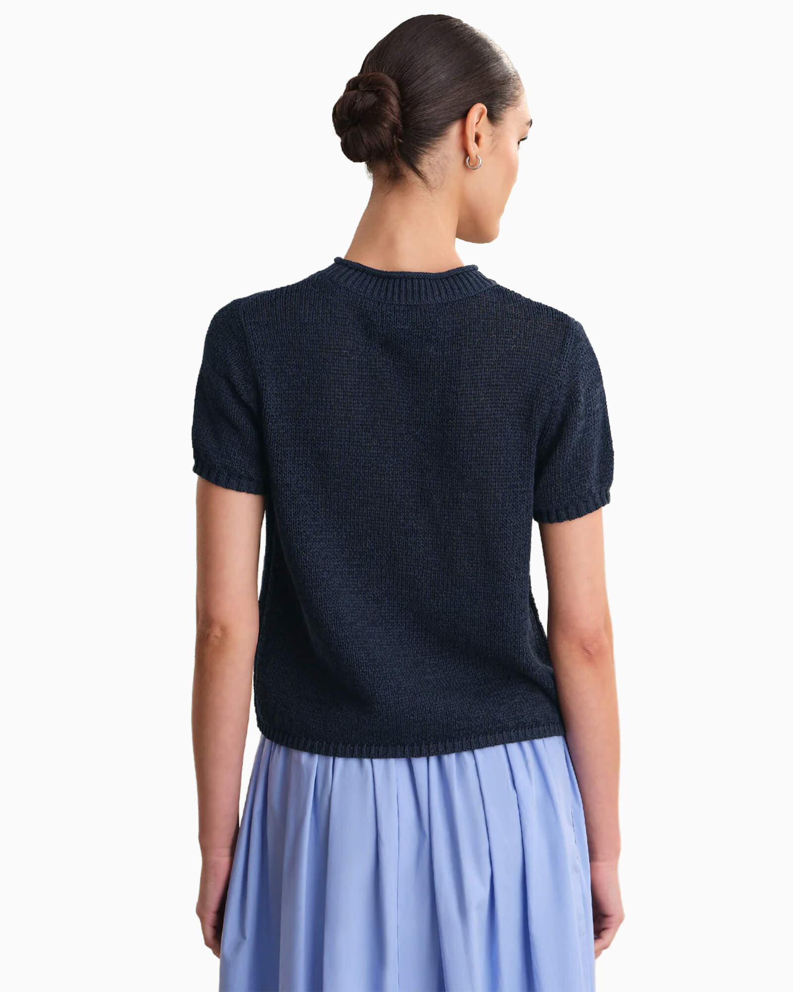 Terri Roll Edge Sweater Dark Blue