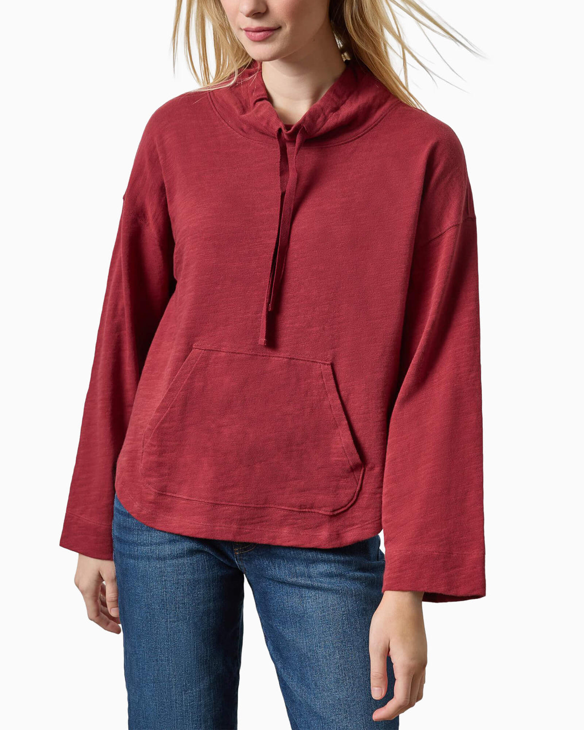 Vintage Kangaroo Pocket Drop Shoulder Cabernet