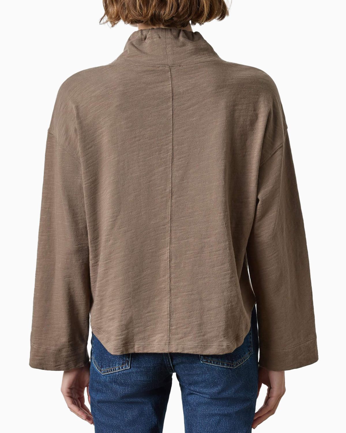 Vintage Kangaroo Pocket Drop Shoulder Shiitake