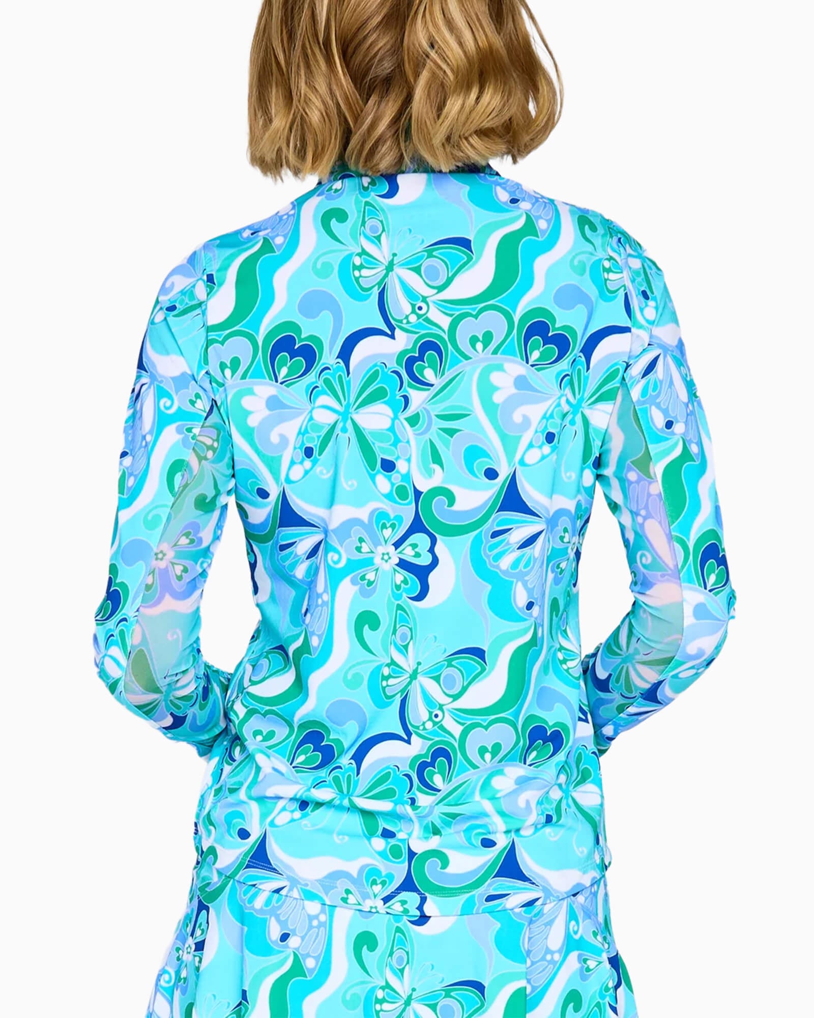 Women's Long Sleeve Performance Top Blue Papillon