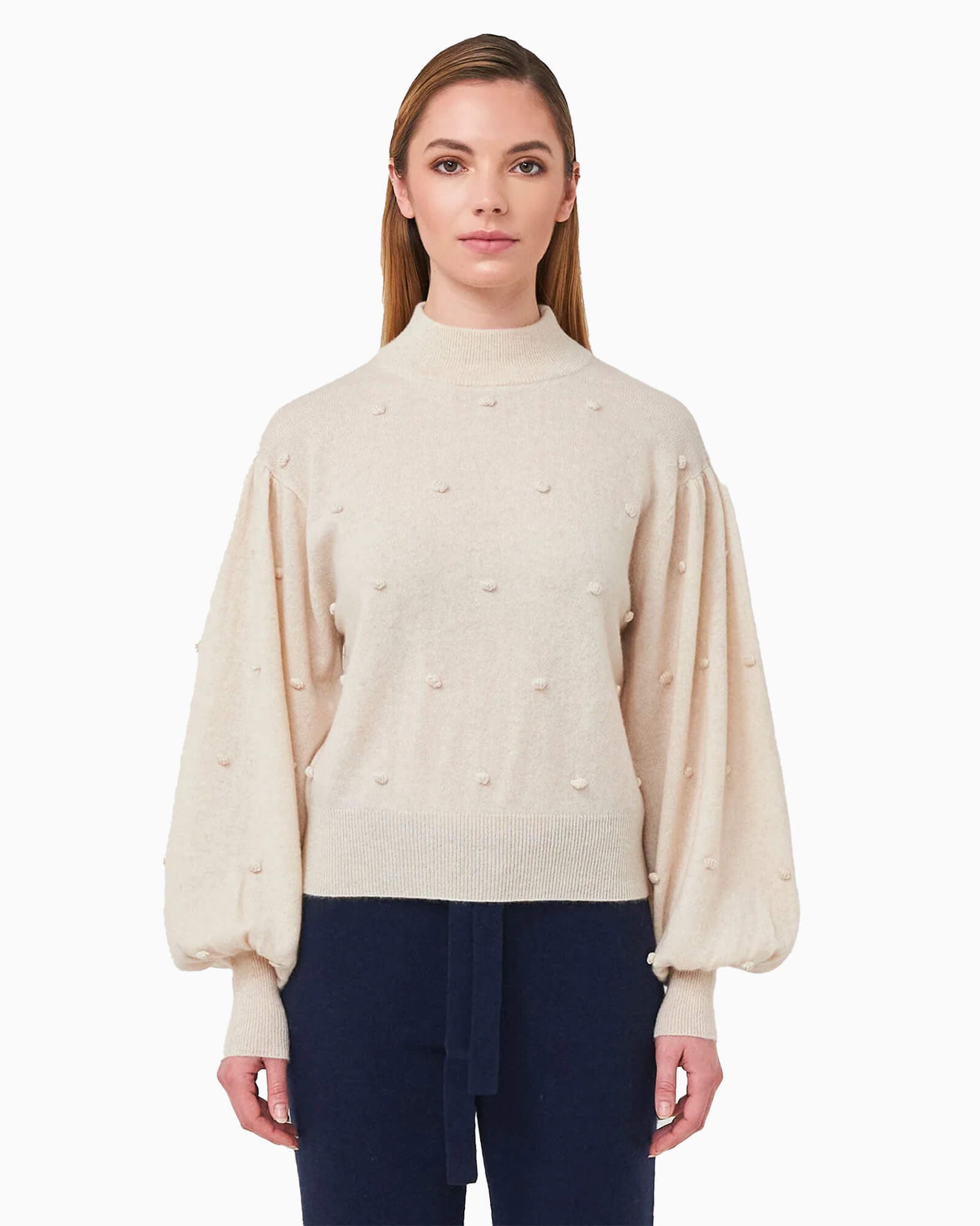 Brodie Bonny Bobble Cashmere Sweater - Purple Poppy