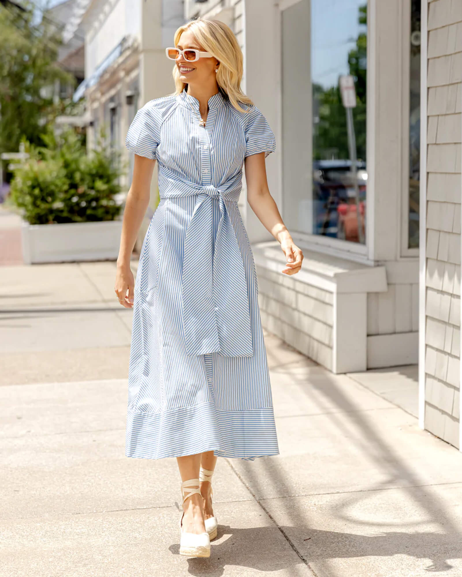 Blue & White Stripe Abby Dress