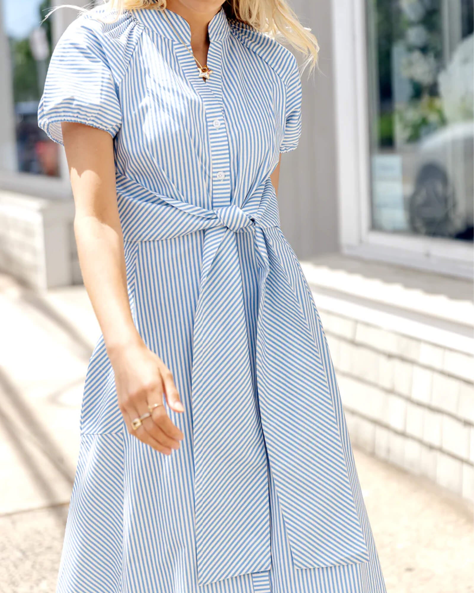 Blue & White Stripe Abby Dress