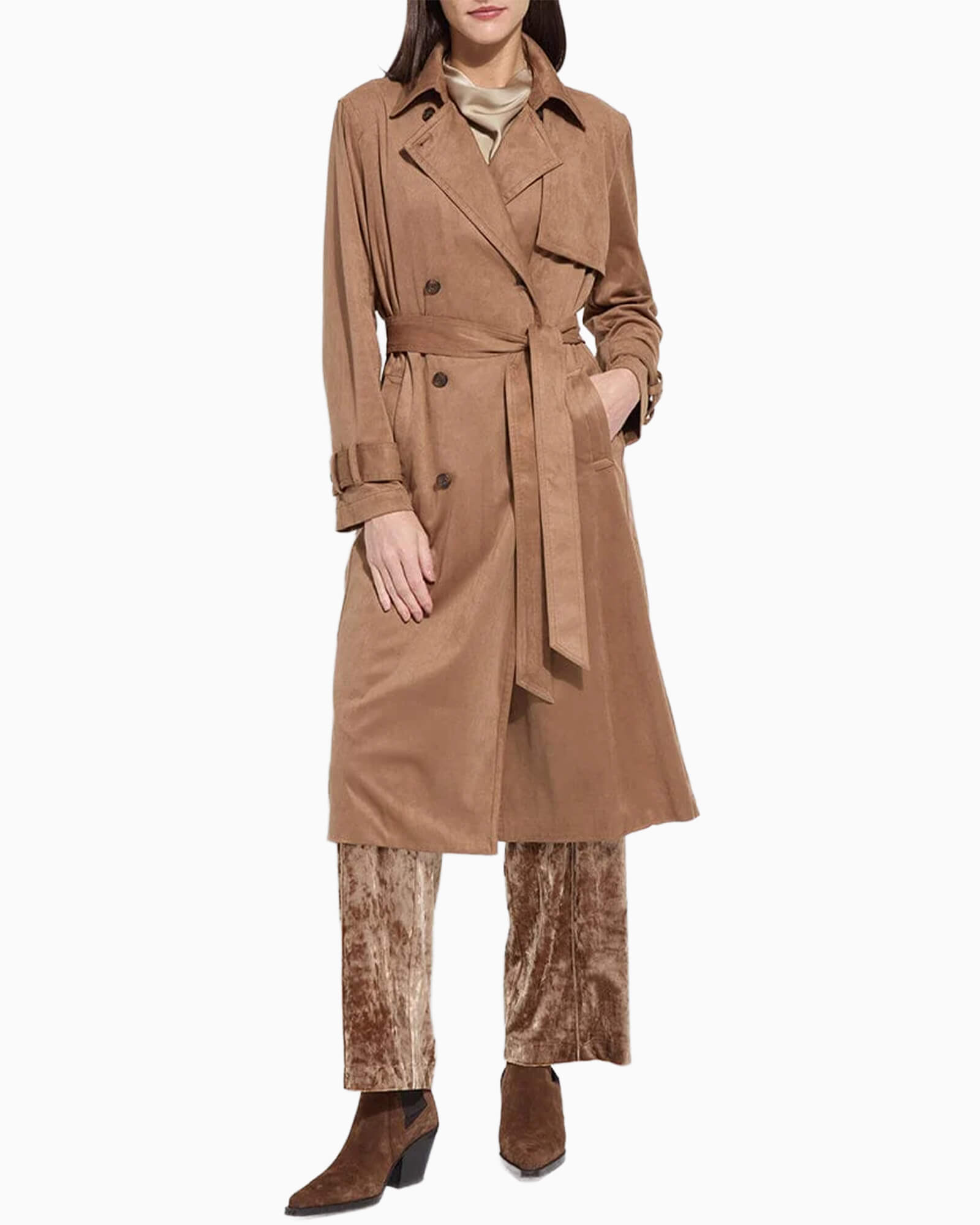 Agatha Vegan Suede Trench Coat