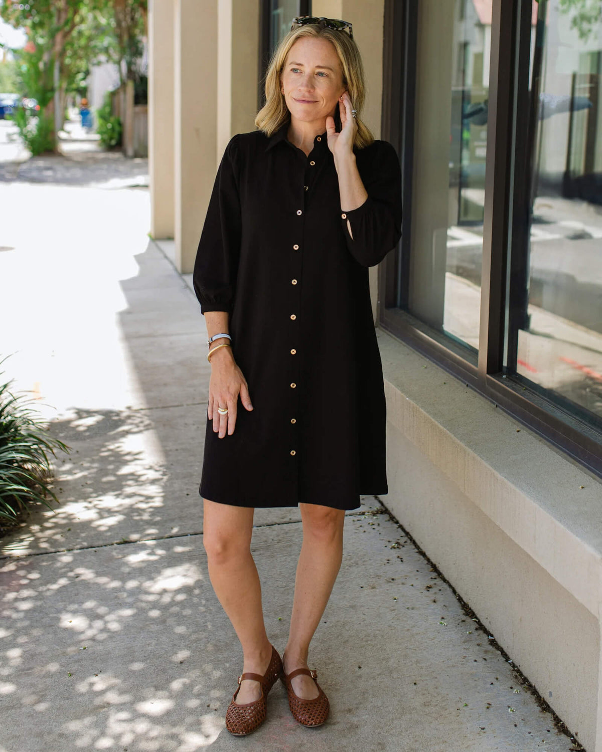 Ashlynn Dress Black - Purple Poppy